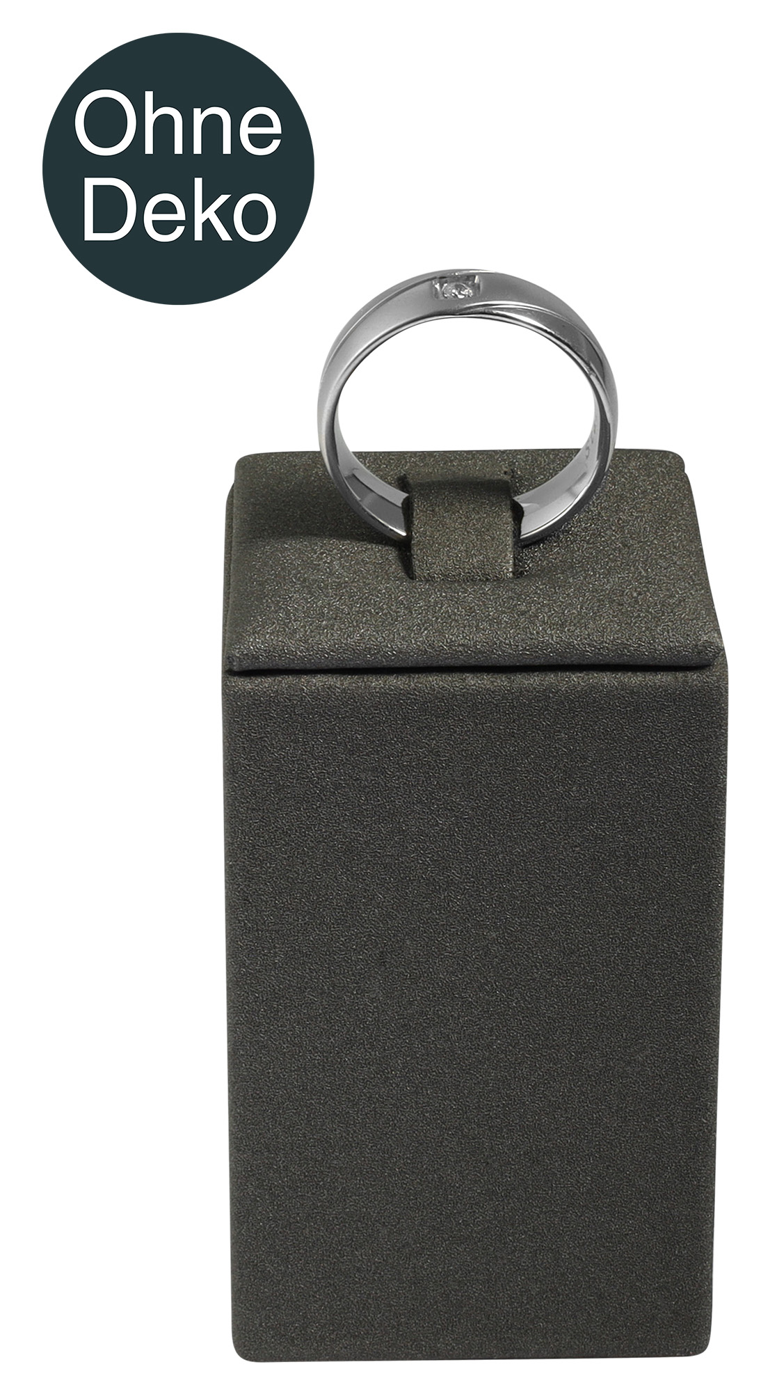 Ringstandaard (decoratieve Soft-serie), PU-bekleed, hoogte 6 cm, grijs