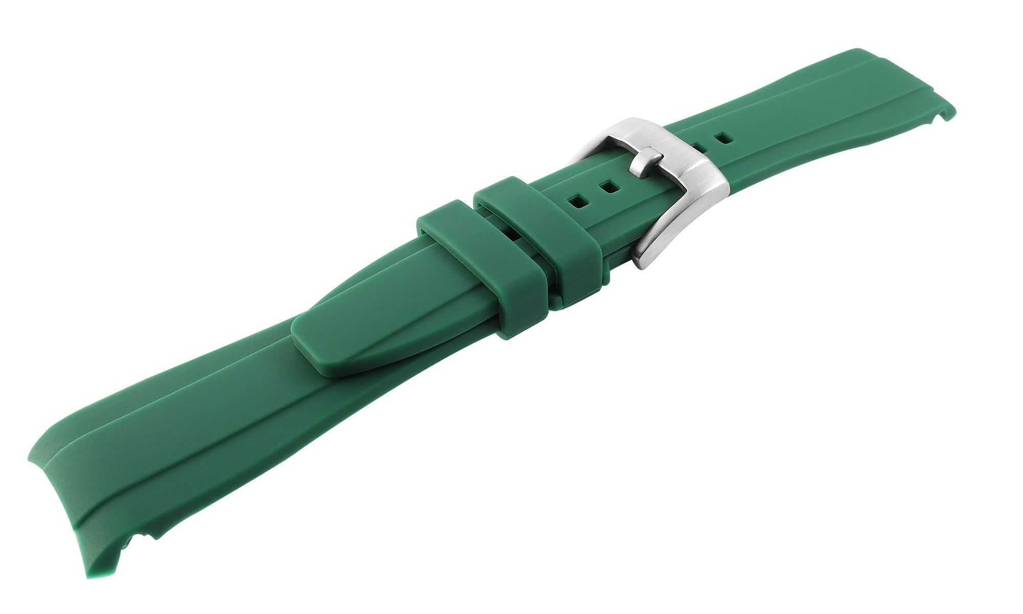 Siliconen horlogeband, gesp, groen, 22 mm