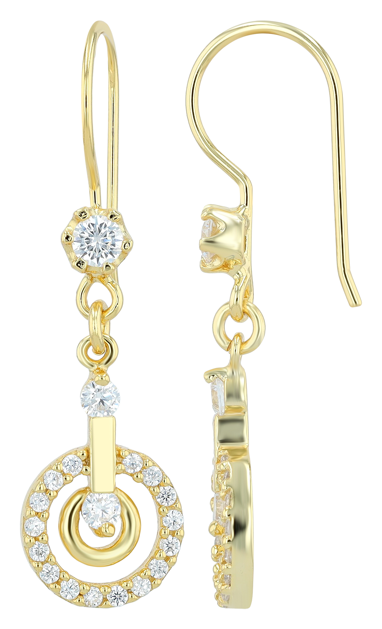 "Ilayda" 925/- Echt Silber Ohrhänger mit Zirkoniasteinen, vergoldet