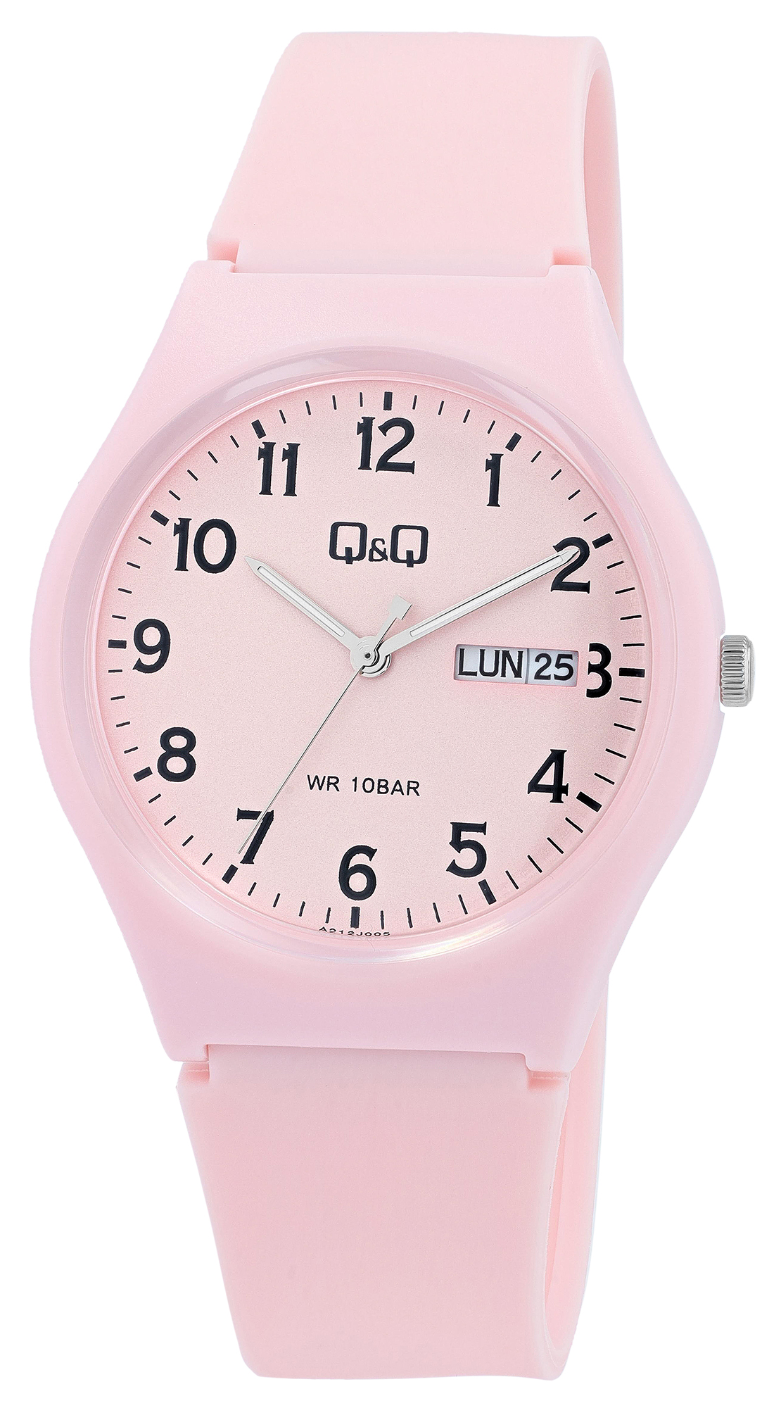 Q&Q Damen-/ Jugenduhr, Silikonarmband,  Ø 38 mm, rosa