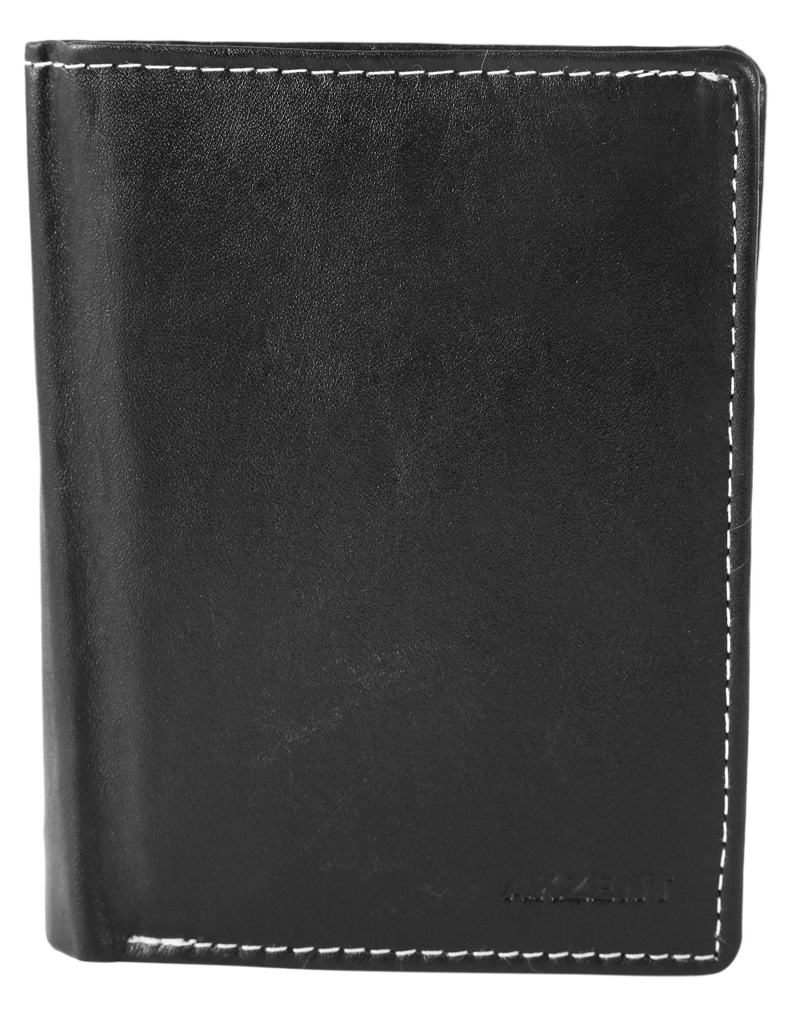 Akzent Herren Geldbörse aus Echtleder in schwarz. Format 10 x 12 cm.