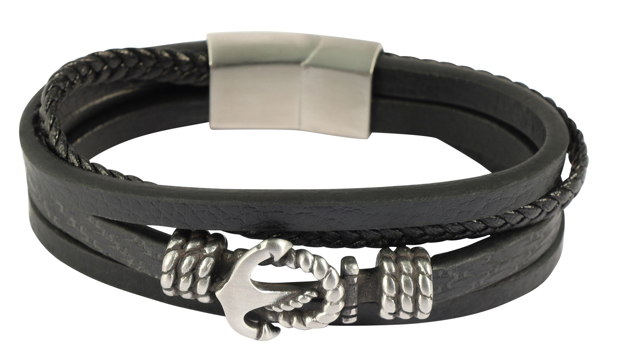"Armin" Armband aus Lederimitat, VE-4