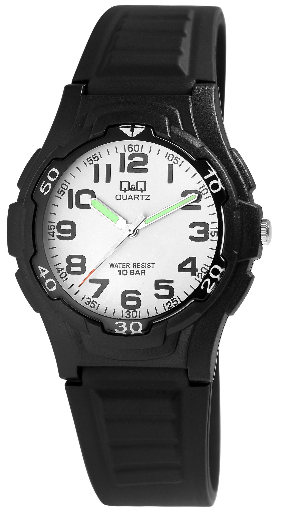 Q&amp;Q herenhorloge met siliconen band, Ø 40 mm, zwart/wit