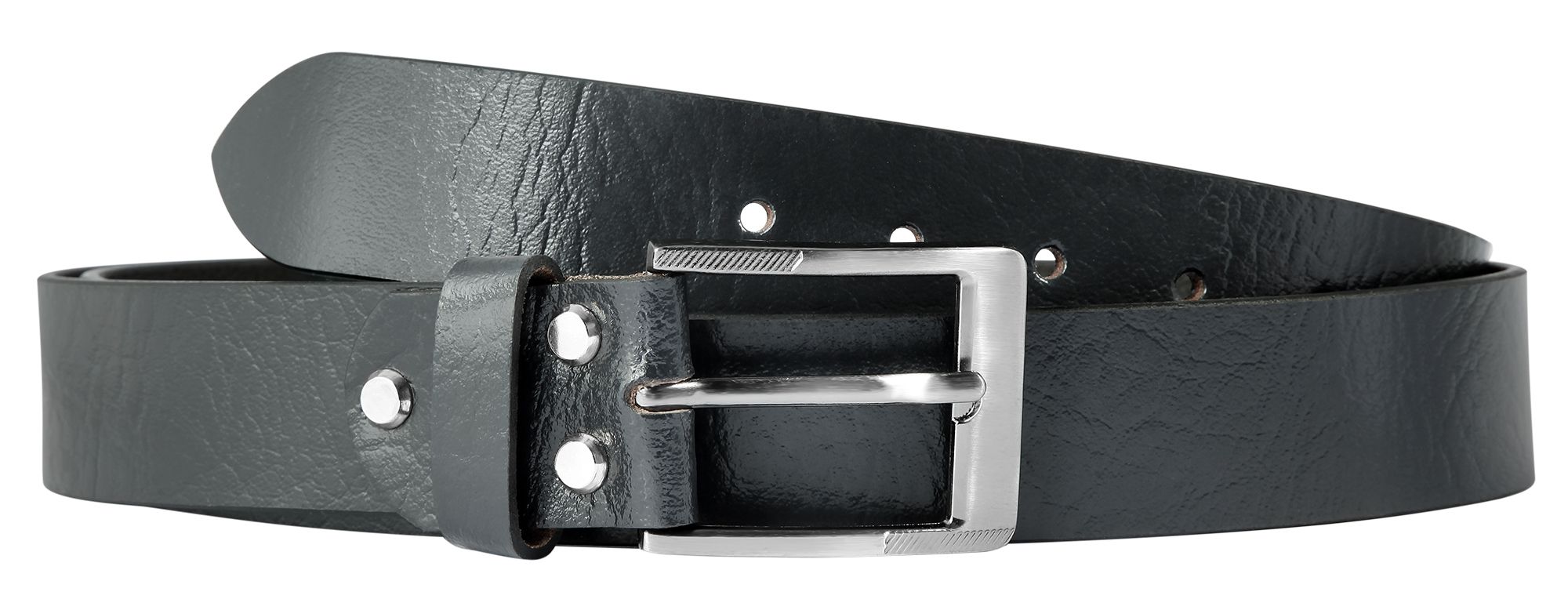 Leonardo Verrelli Echtleder Gürtel, kürzbar, dunkelgrau, 110 cm