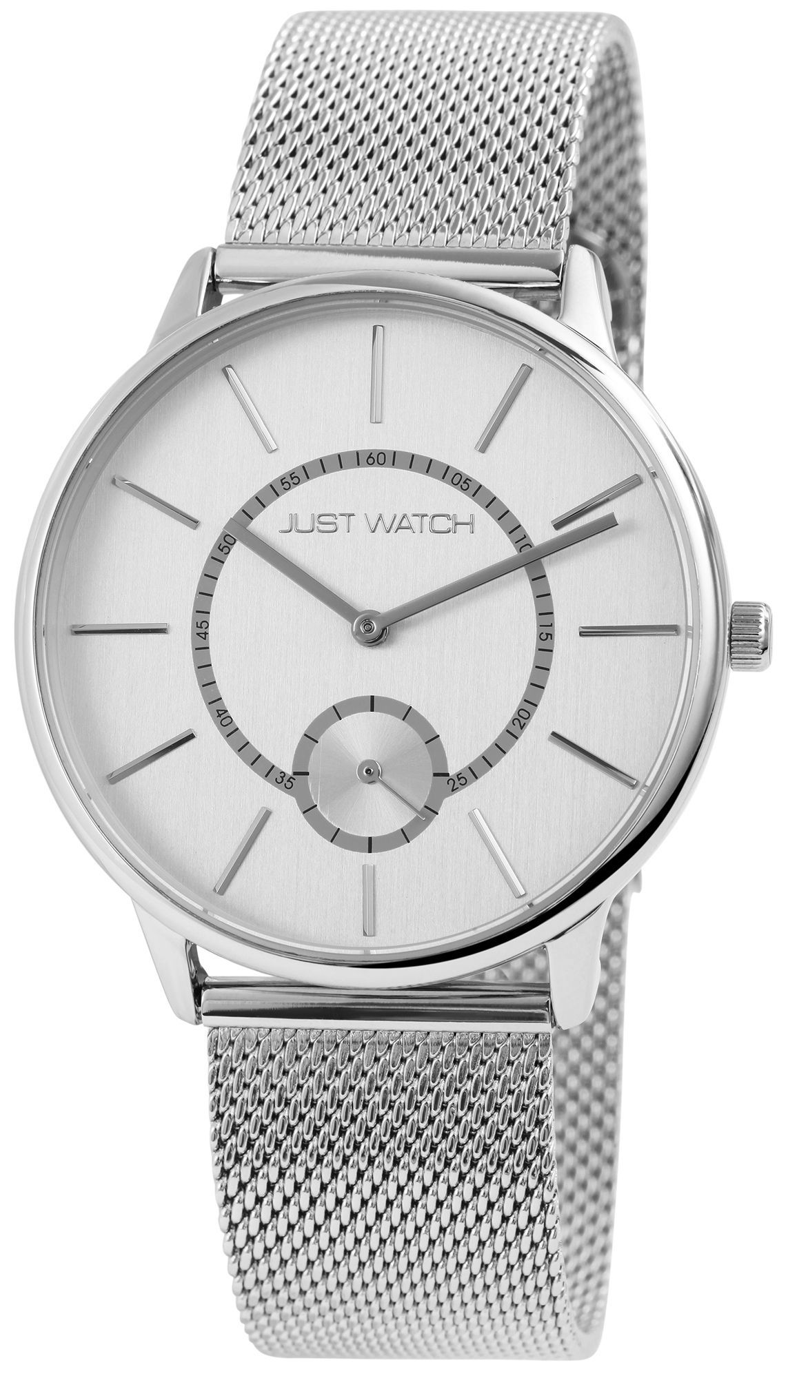 Just Watch Herrenarmbanduhr mit Edelstahlband, silberfarben