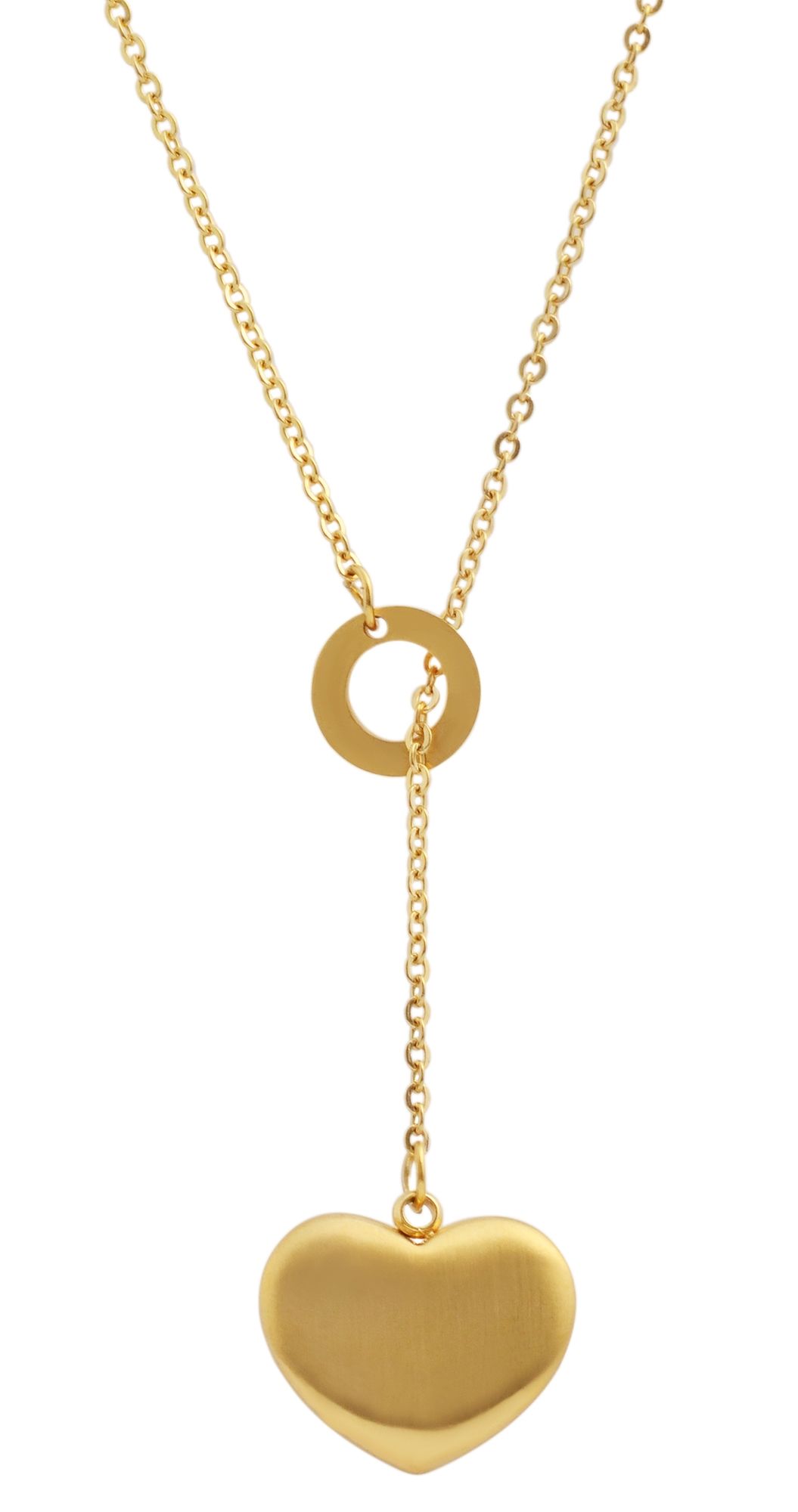 Edelstahl Ankerkette mit Anhänger, Länge 43+5cm, goldfarbig