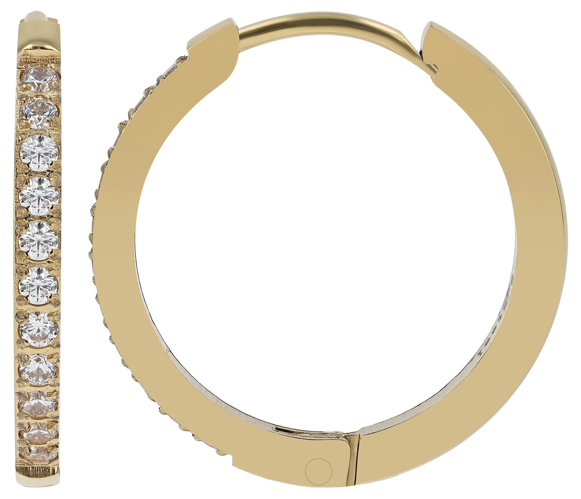 "Mimi" roestvrijstalen oorbellen, zilverkleurig, Ø 16 mm, goudkleurig