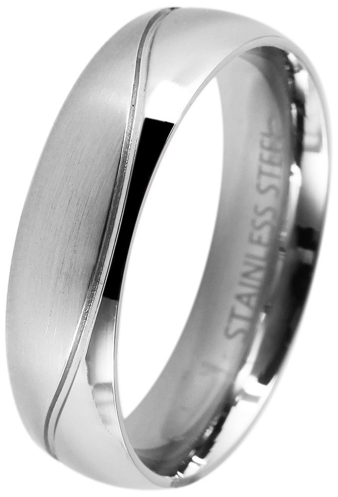 "Natural View" Herren-Partnerring aus Edelstahl, silberfarbig, Gr. 58