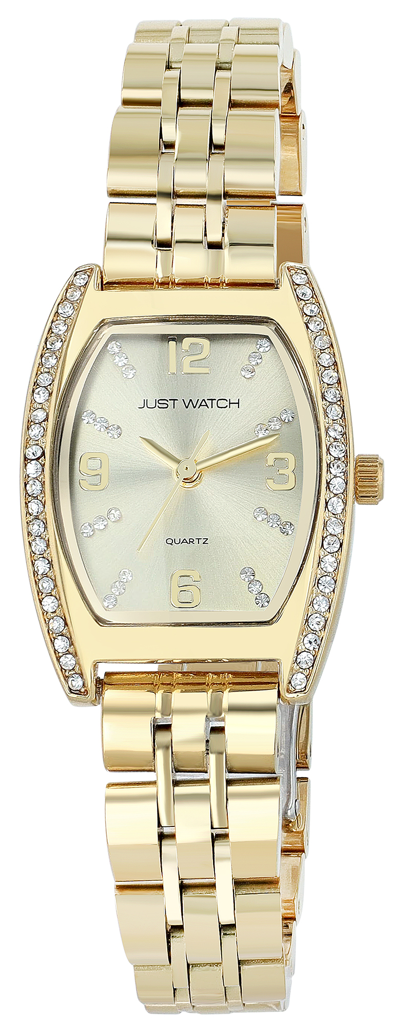 JUST WATCH Damenuhr "Akadia" mit Edelstahlband, Tonneau, Simili, goldfarbe/ silberfarben