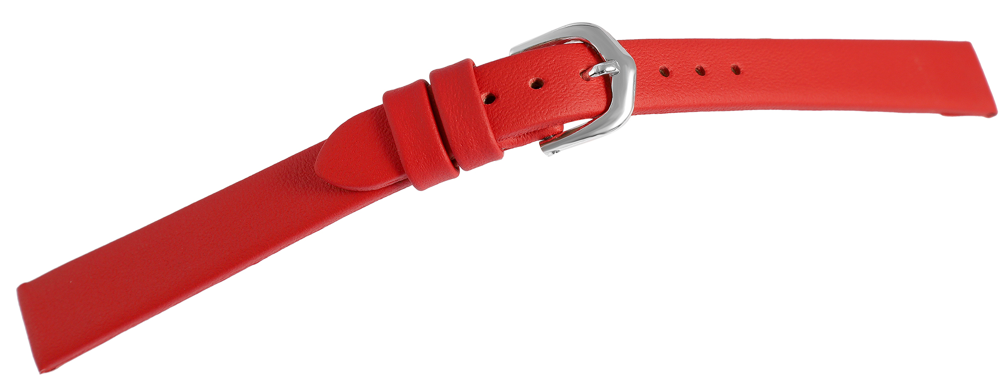 Echt leren horlogeband, naadloos, rood, 14 mm