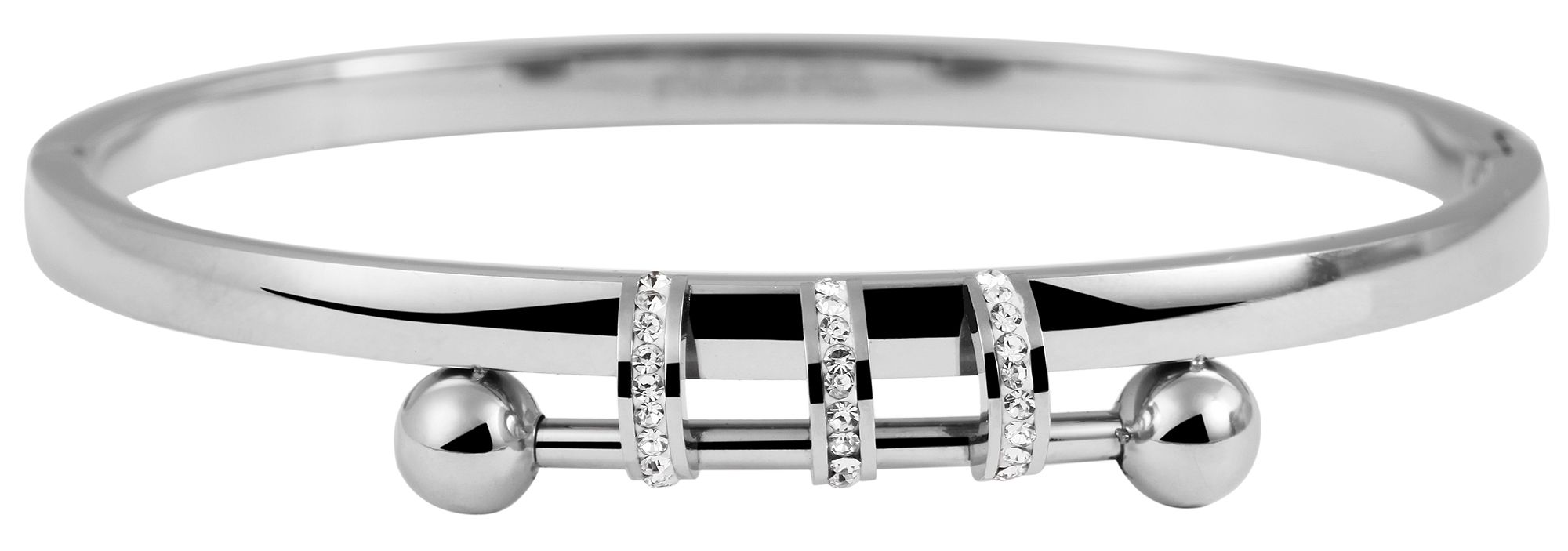 Accent armband van roestvrij staal, similib afwerking, zilverkleurig