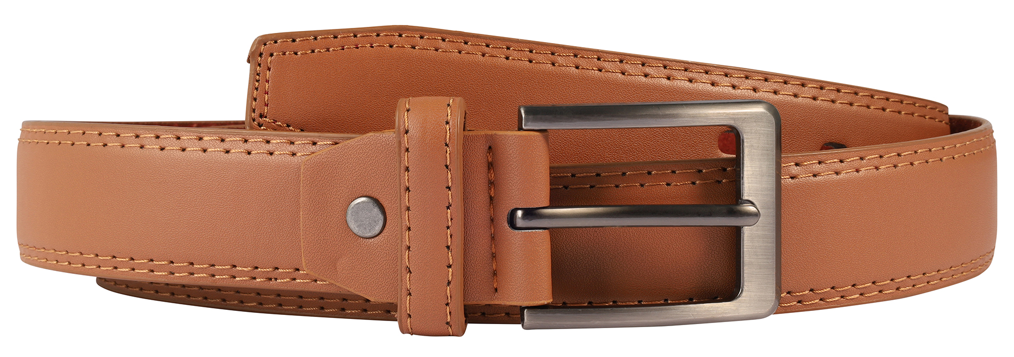 Riem van imitatieleer aan de bovenkant en echt leer aan de onderkant, PU12, 1x maat 90cm, 3x maat 100cm, 4x 110cm, 4x 120cm, lichtbruin