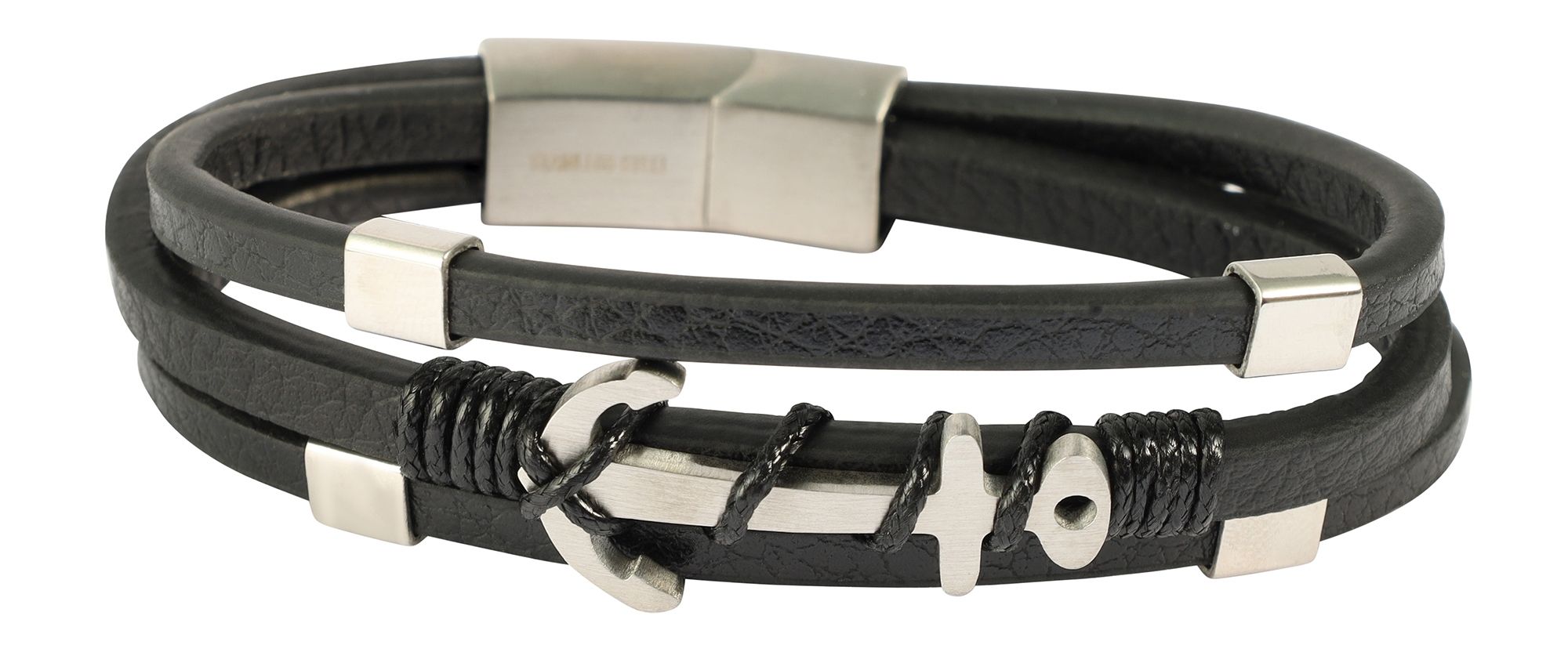 "Narius" 17 cm, armband van imitatieleer, anker, PU 4