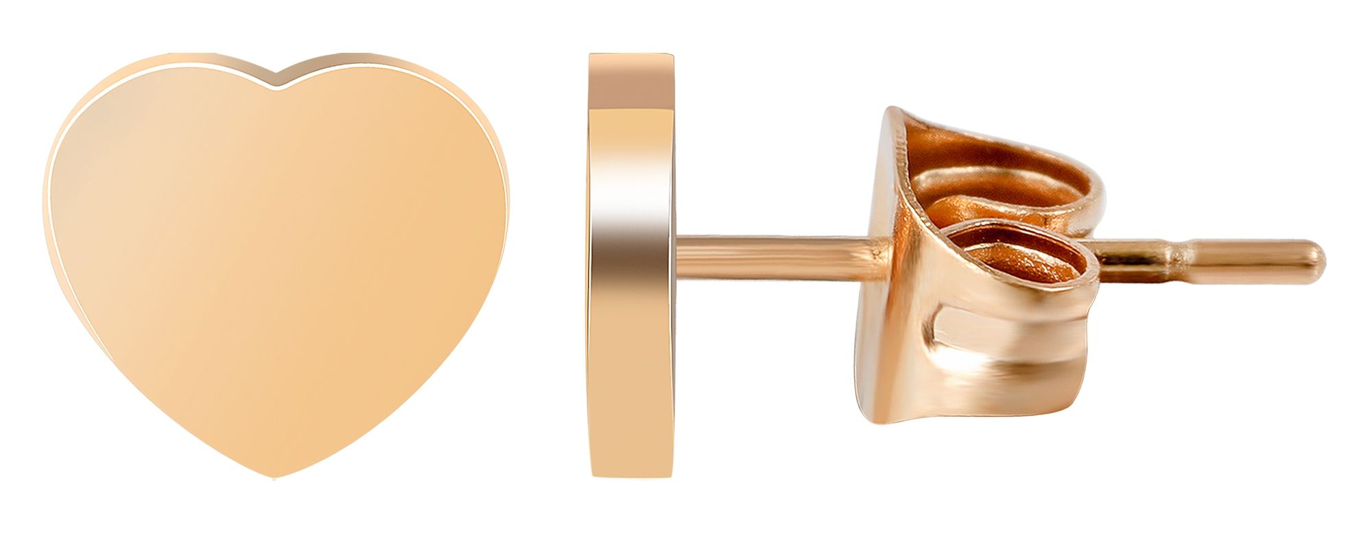 Akzent Herzohrstecker aus Edelstahl, Ionenplattiert, roségoldfarben