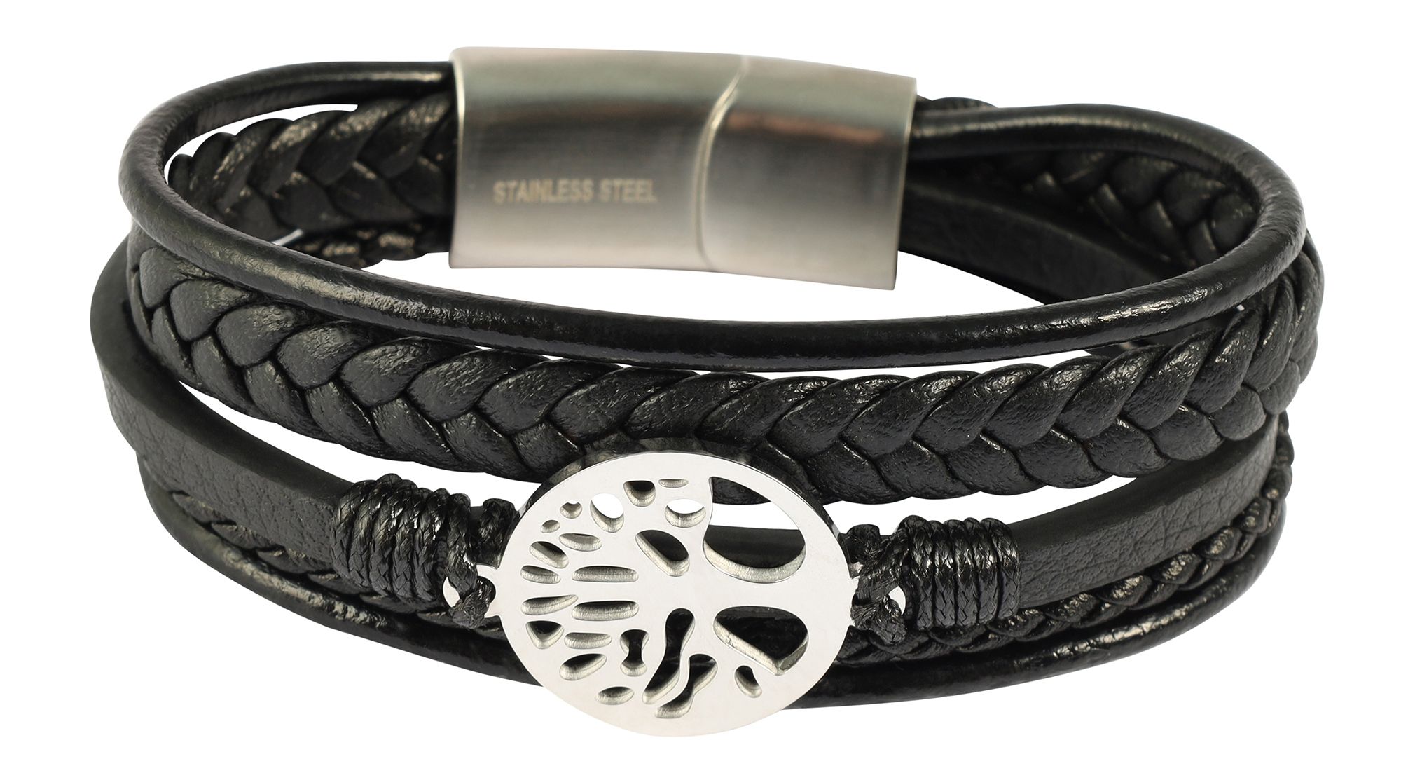 "Vito" - Lebensbaum, 17 cm, Armband aus Lederimitat, 4-VE