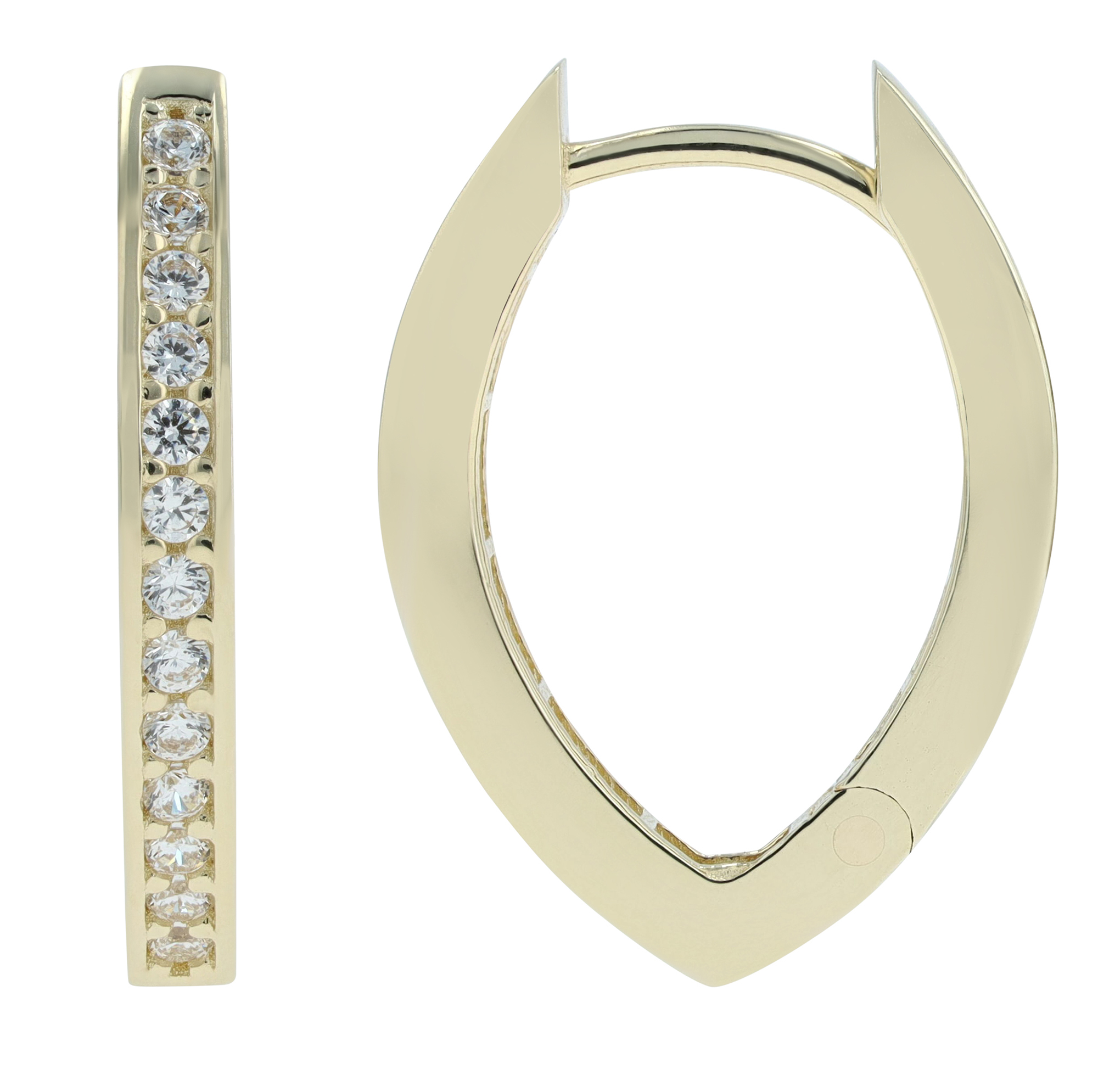 333/- Gold Creolen "Alima" V-Form, 8 Karat, Gelbgold