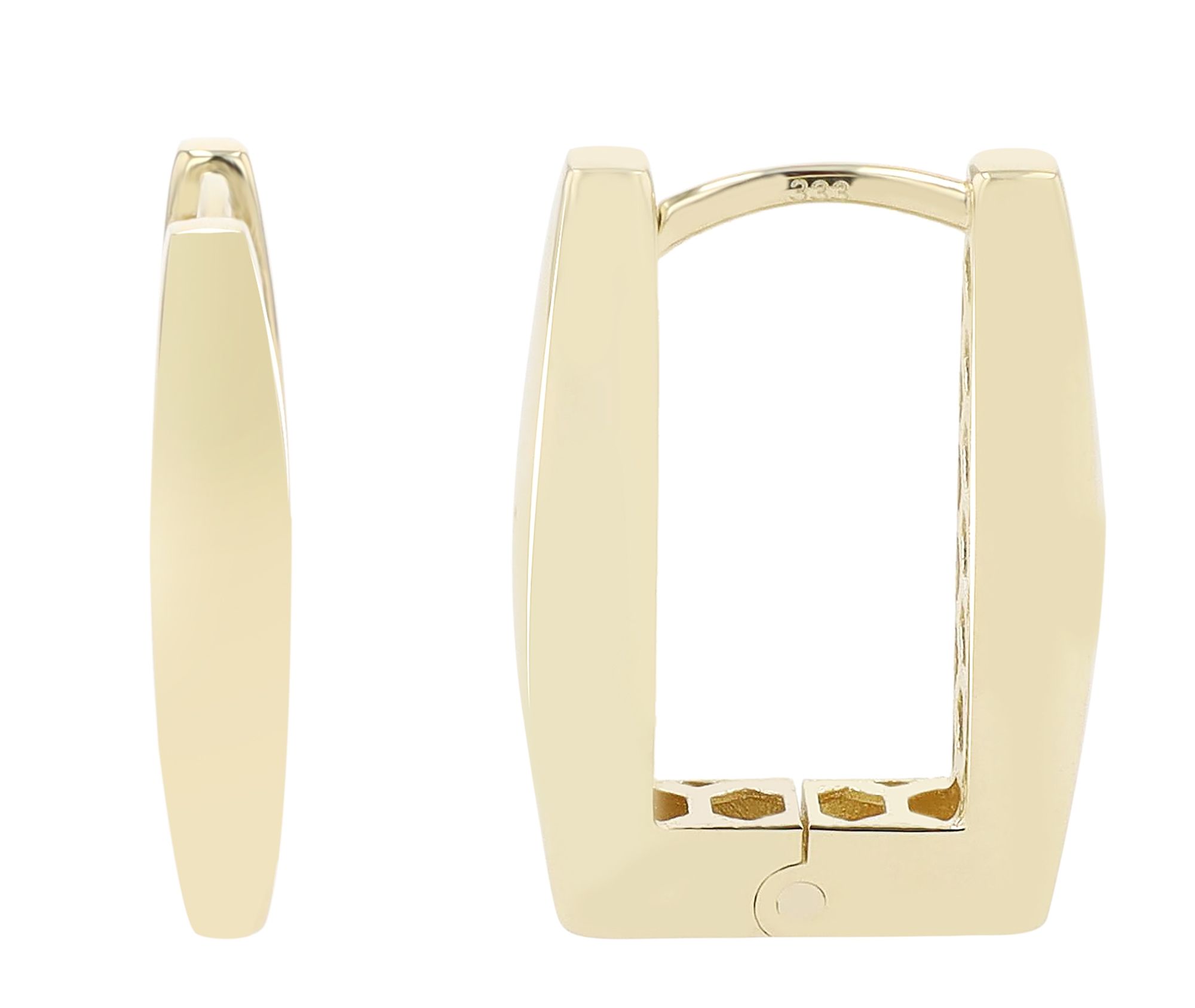 333er/ Gold Klapp-Creolen, Gelbgold, 8 Karat, eckig