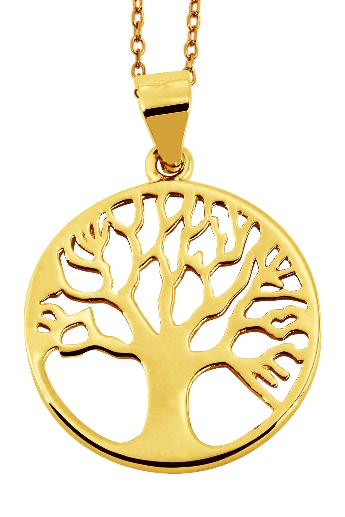 "Andrea" 925/- Echt Silber Anhänger (ohne Kette), Lebensbaum, vergoldet