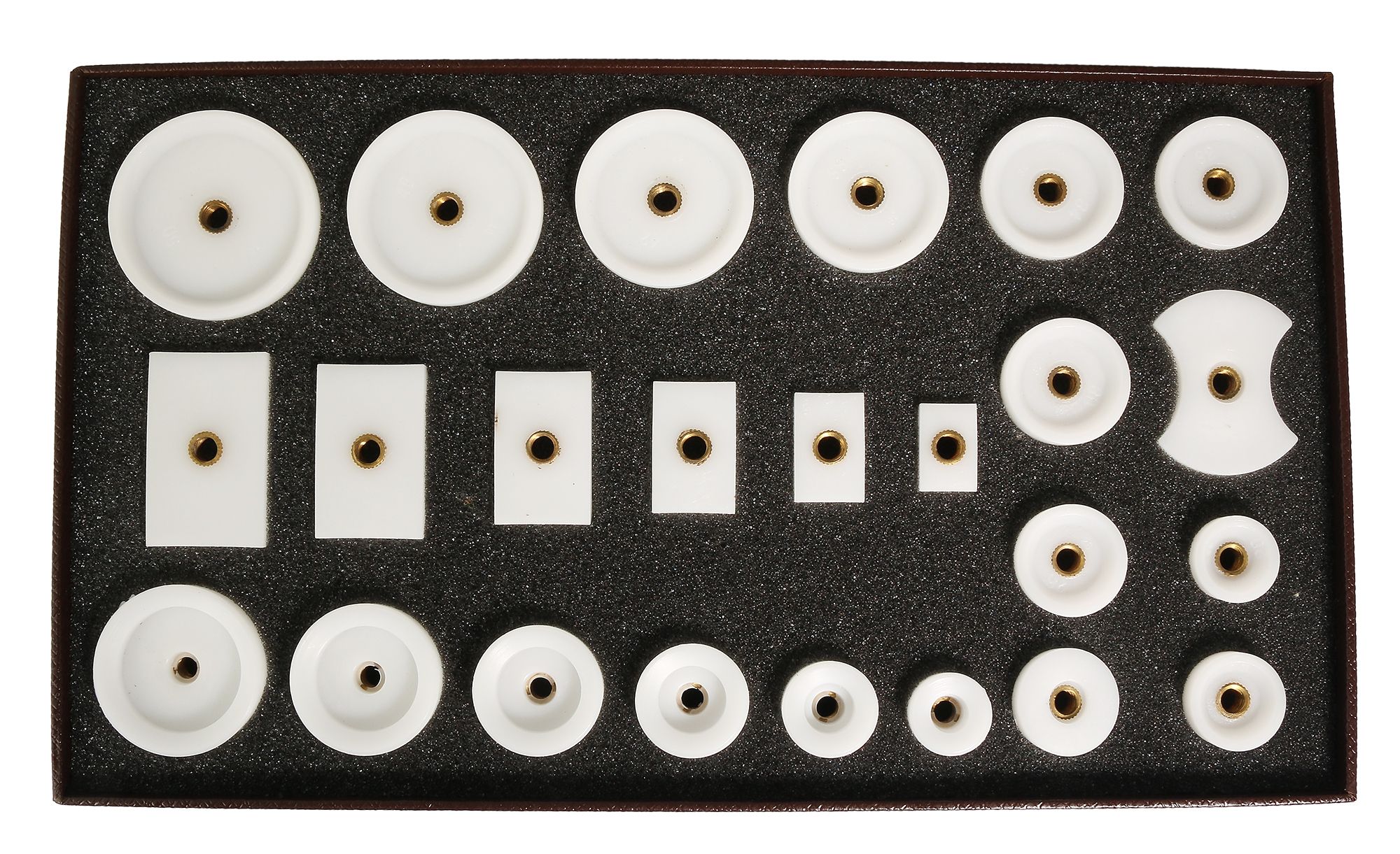 Kunststoffeinsätze für Glaseinpresser und Gehäusebodenschließer, 24 Stk.