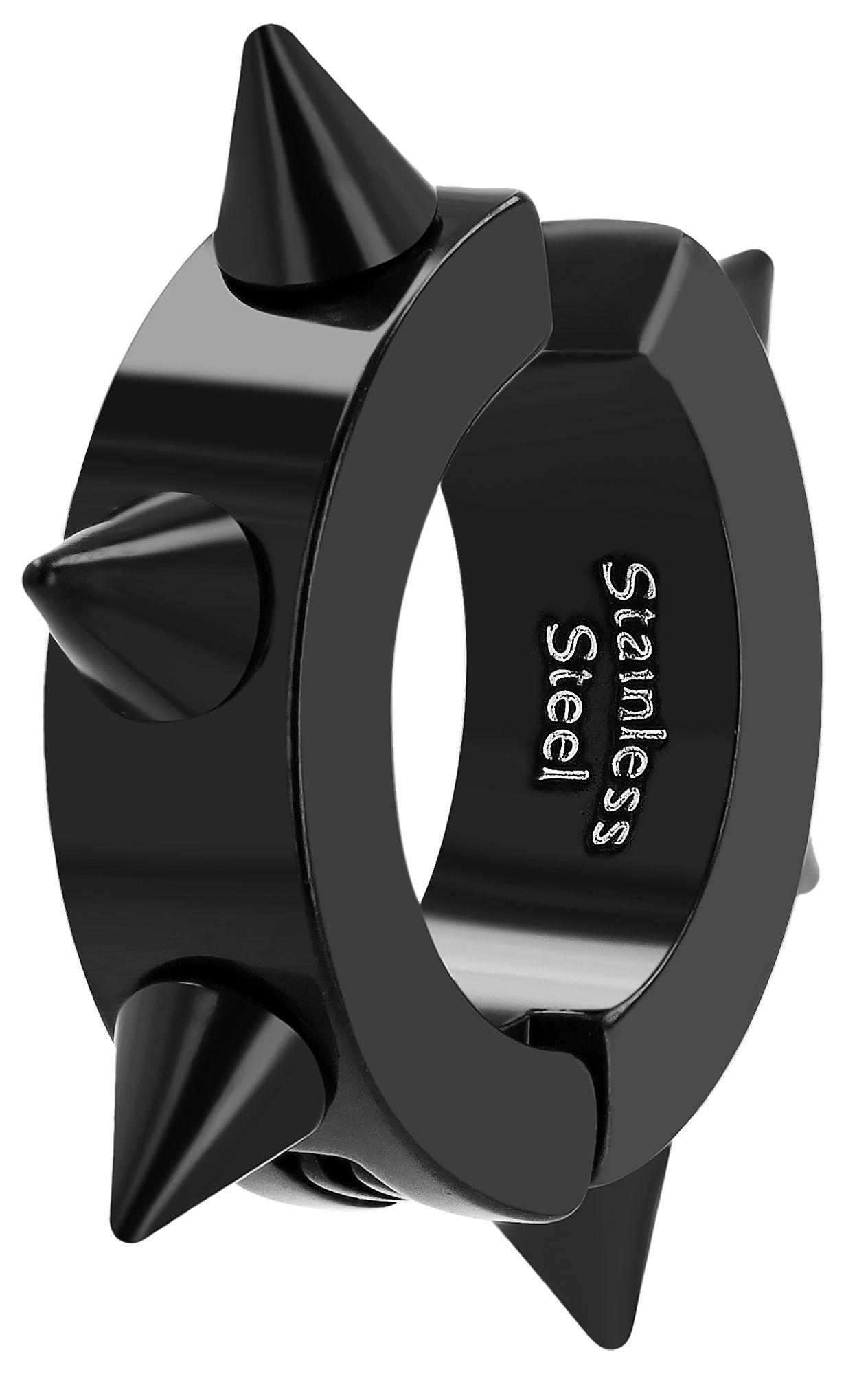 "Jex" Akzent Creole mit Spikes, Edelstahl, schwarz