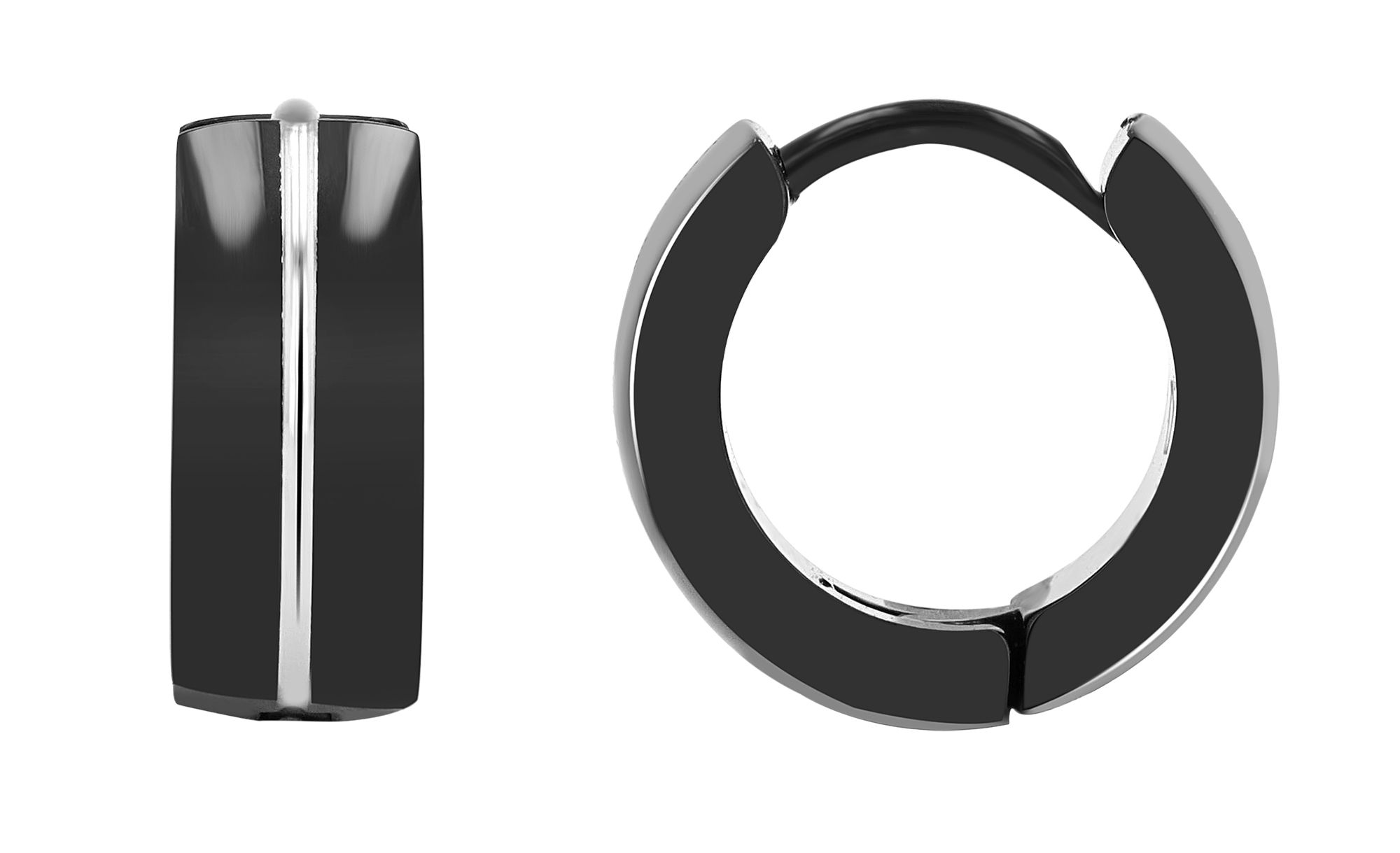 "Tye", accent hoepel oorbellen, roestvrij staal, geïoniseerd, tweekleurig, Ø 9 mm