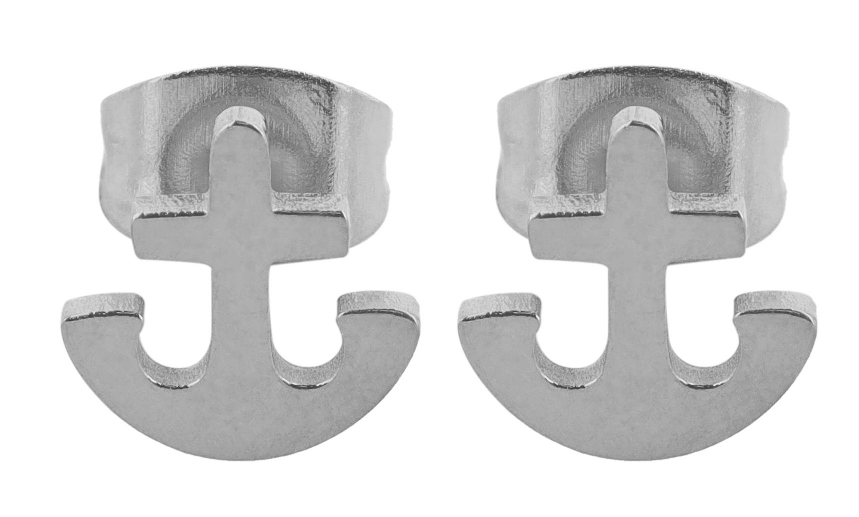 Accent oorsteker "Talon" van roestvrij staal, maritiem, 8 x 8 mm, zilverkleurig