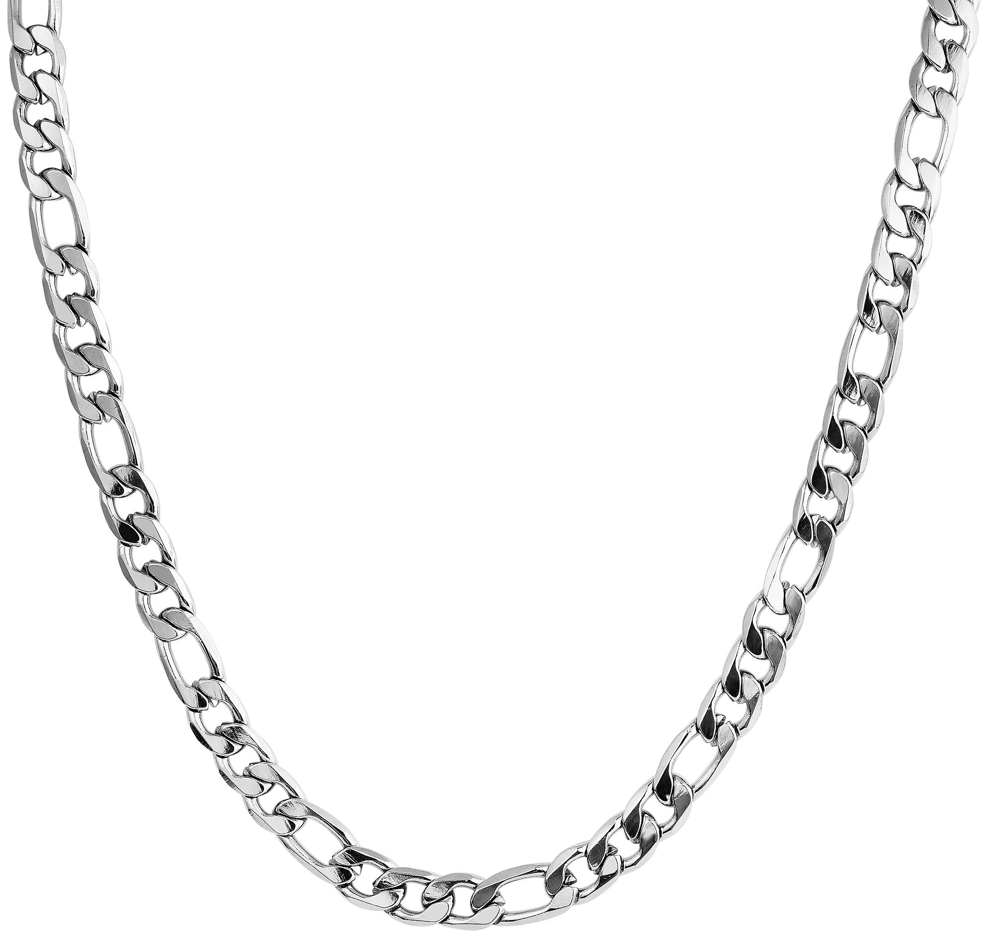 Akzent Figarokette aus Edelstahl, silberfarbig, 55 cm