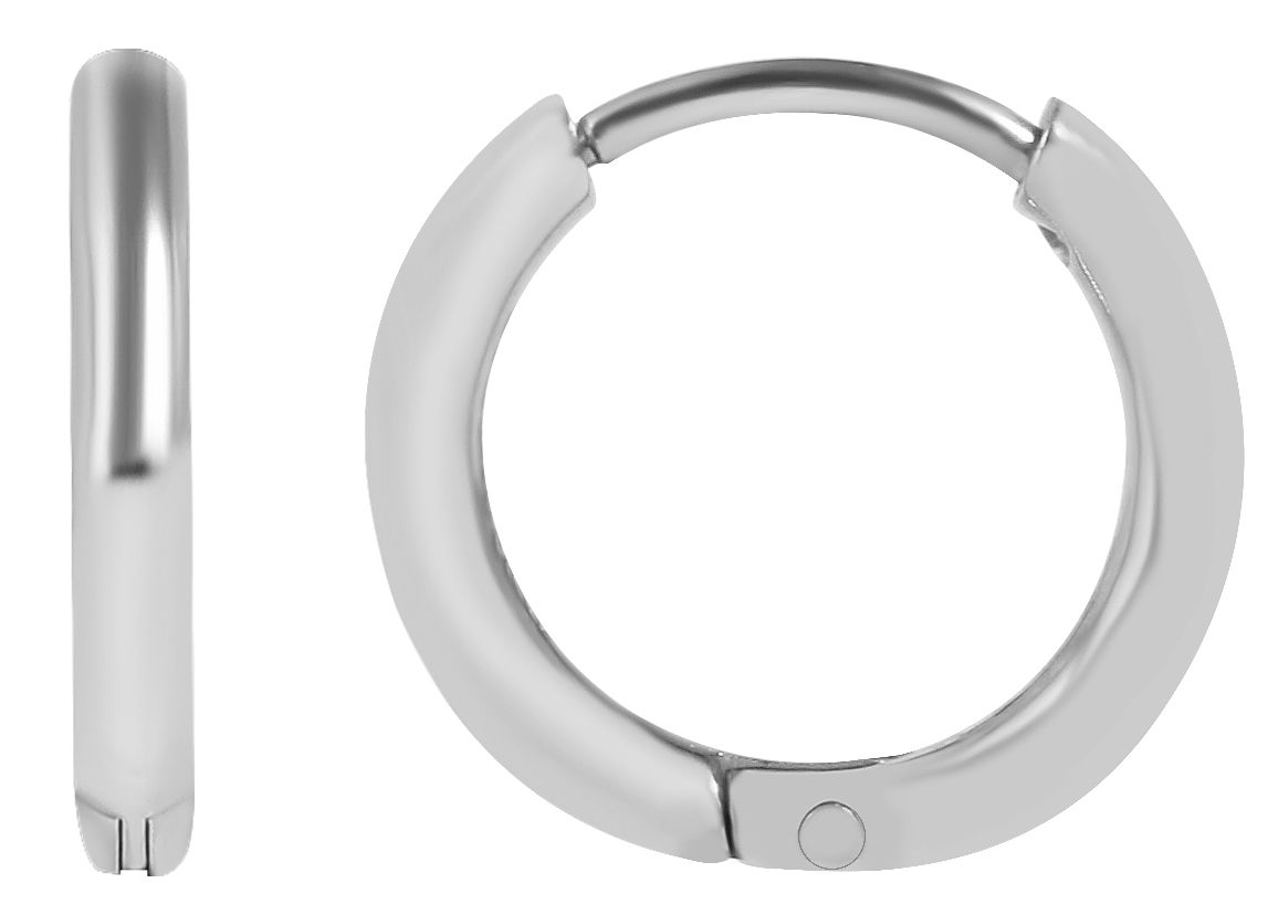 "Isila" roestvrijstalen scharnierende hoepeloorbellen Ø 14 mm/ 2 mm, zilverkleurig