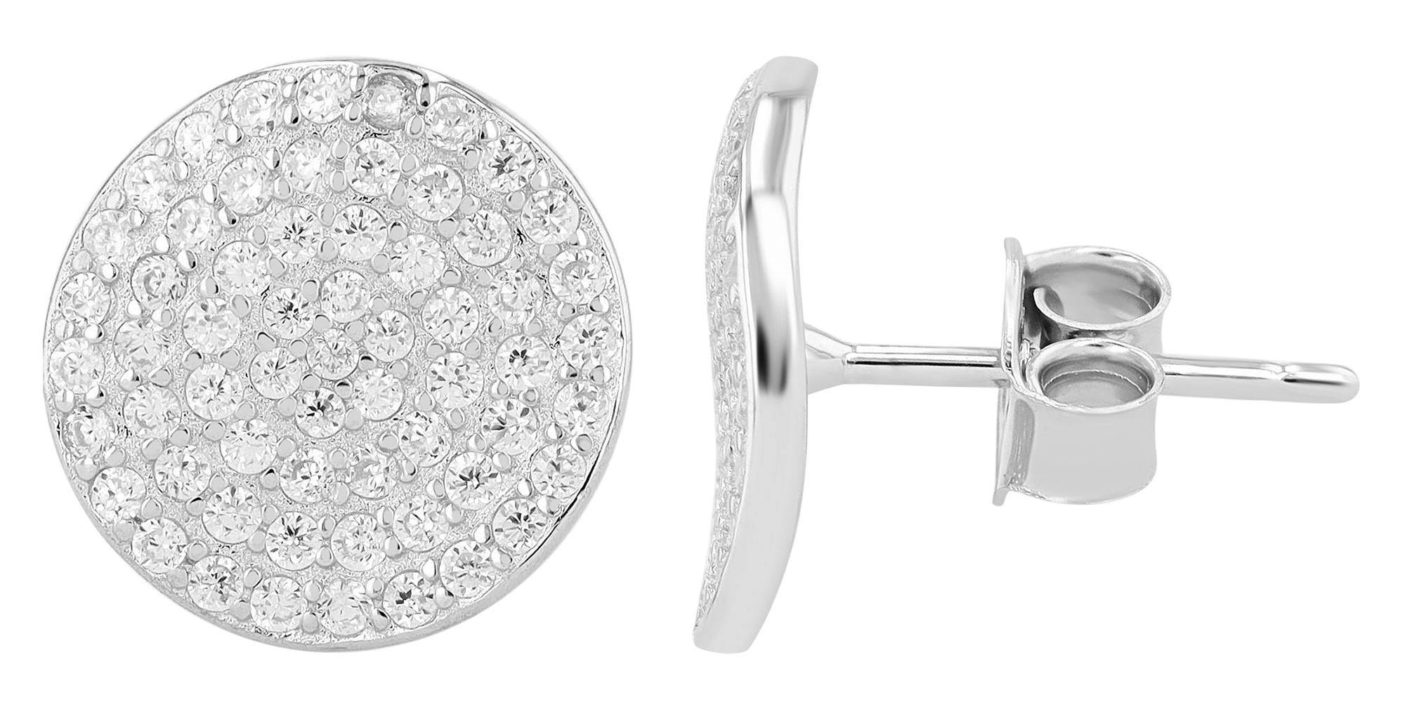 "Disha" 925/- Echt Silber Ohrstecker silberfarben rhodiniert Zirkonia