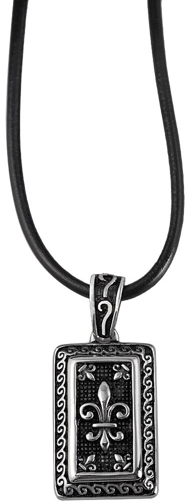 Akzent Echtleder Kette mit Anhänger, Länge: 25 cm / Stärke: 3 mm