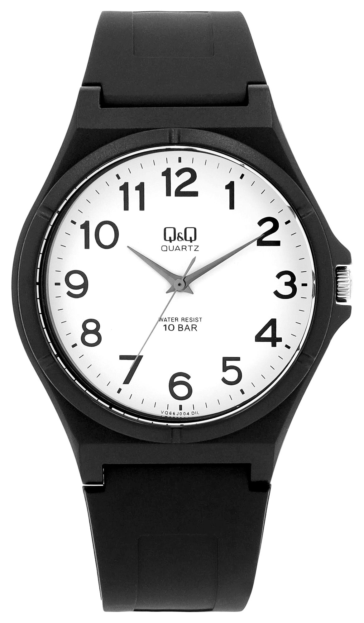 Q&amp;Q herenhorloge met harsband, Ø 43 mm, zwart/wit