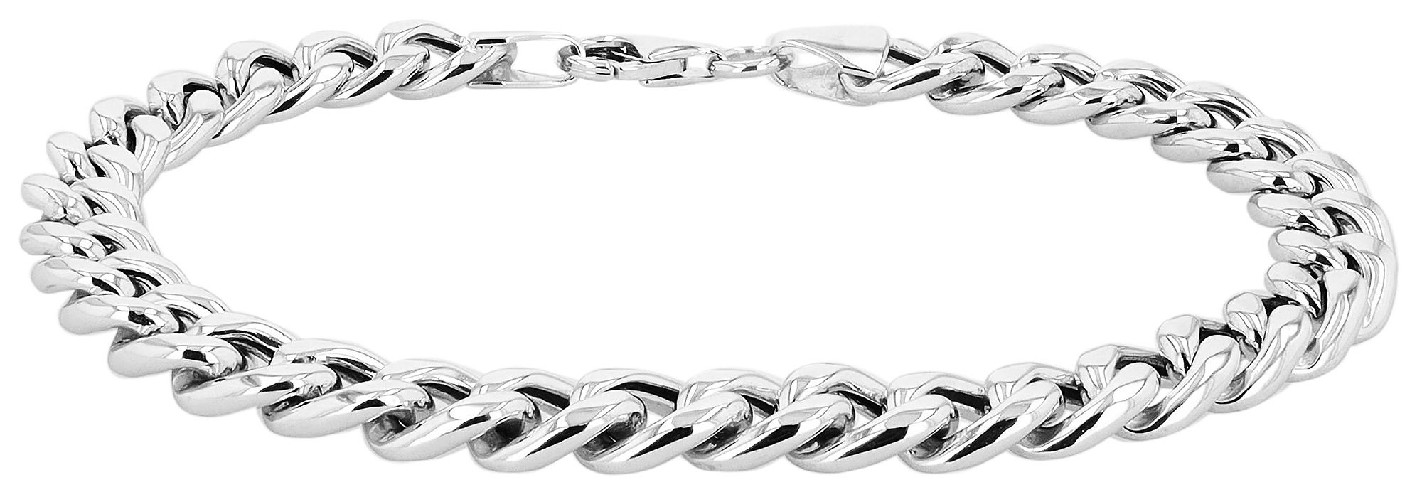 "Rona" 925/- echt zilveren armband, lengte 21,5 cm curb kettingpatroon