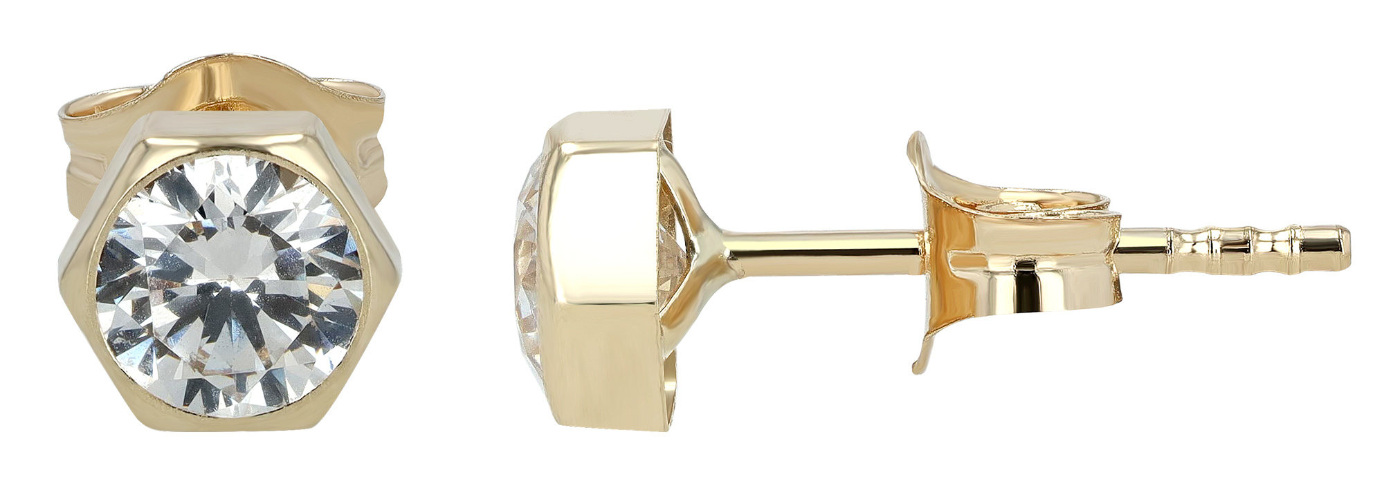 333/- Gold "Meyra" Ohrstecker mit Zirkon, Gelbgold, 8 Karat