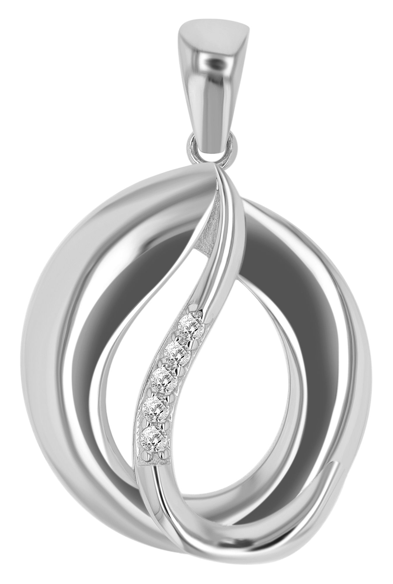 333/- Gold Anhänger "Amara" mit Zirkonia ohne Kette, 8 Karat, Weißgold