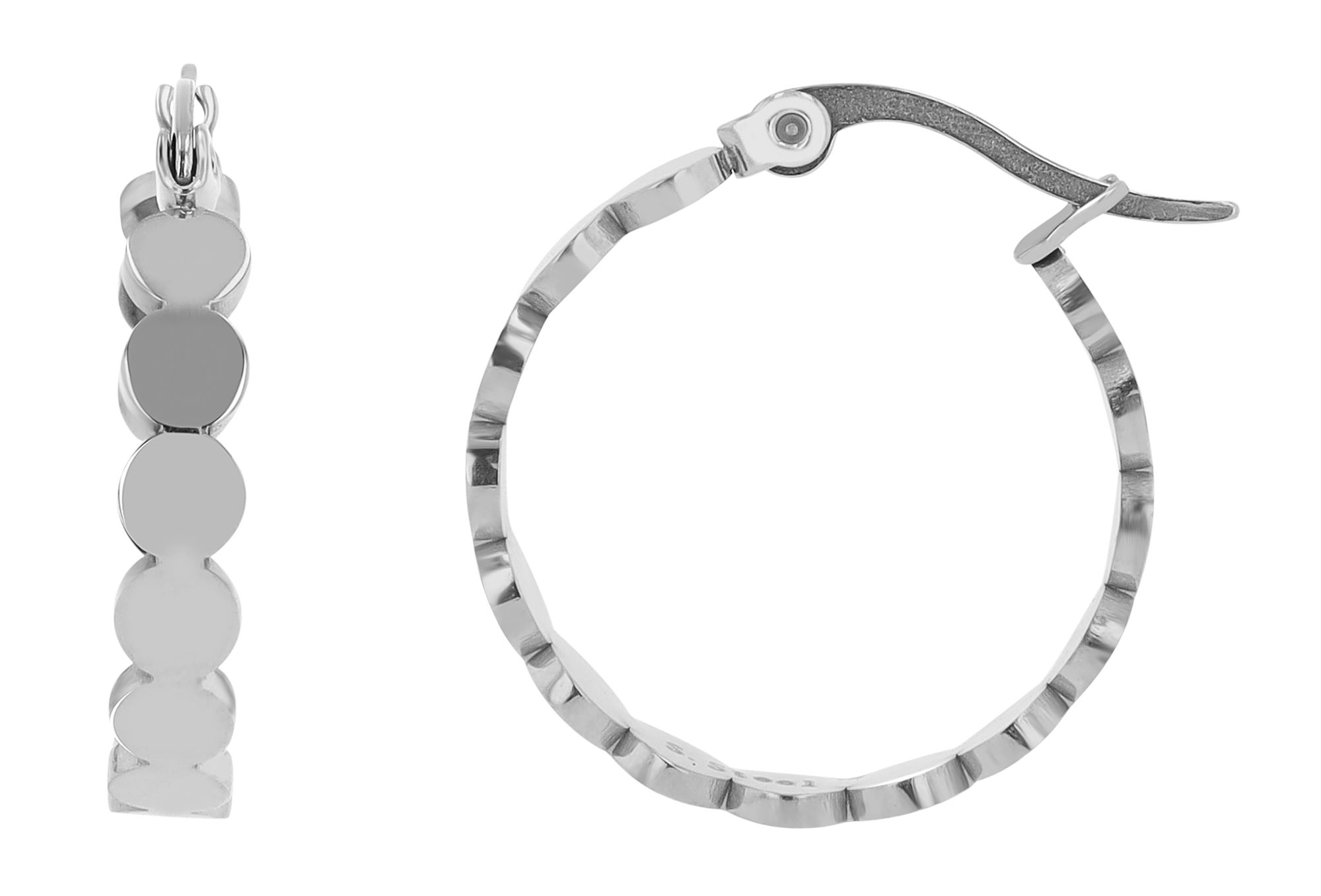 Akzent Creolen "Lyriana" aus Edelstahl, Ø 20 mm, silberfarben