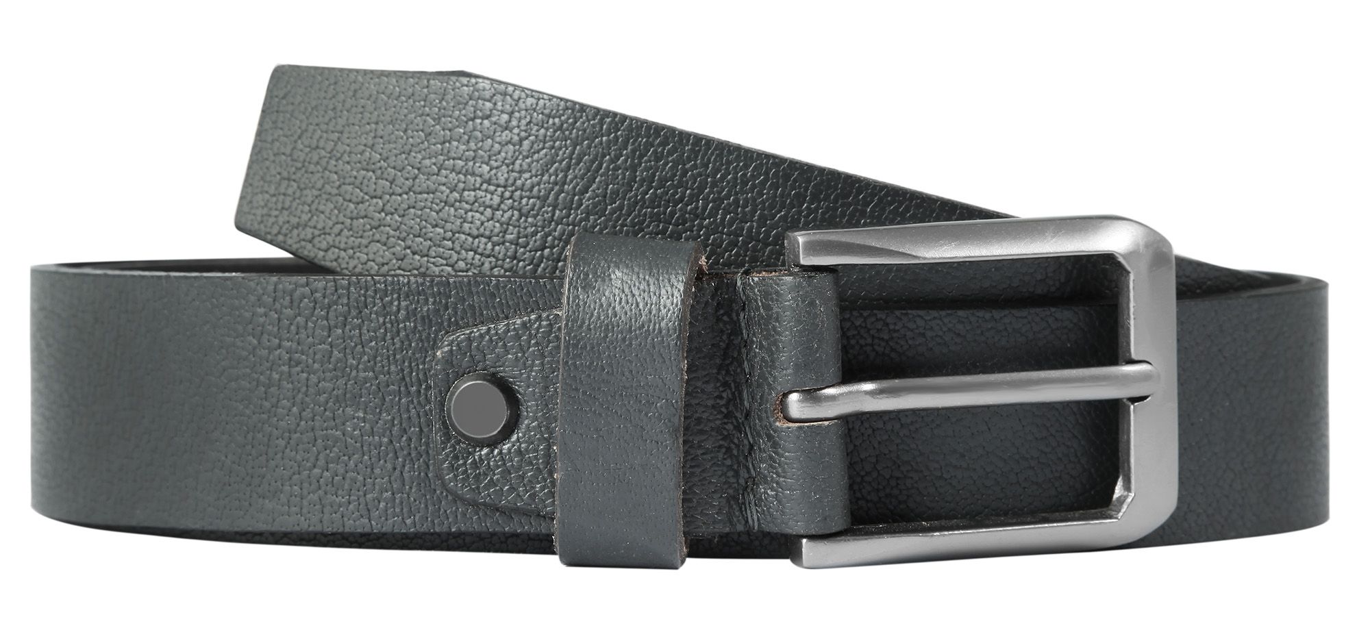 Leonardo Verrelli Echtleder Gürtel, kürzbar, dunkelgrau, 120 cm