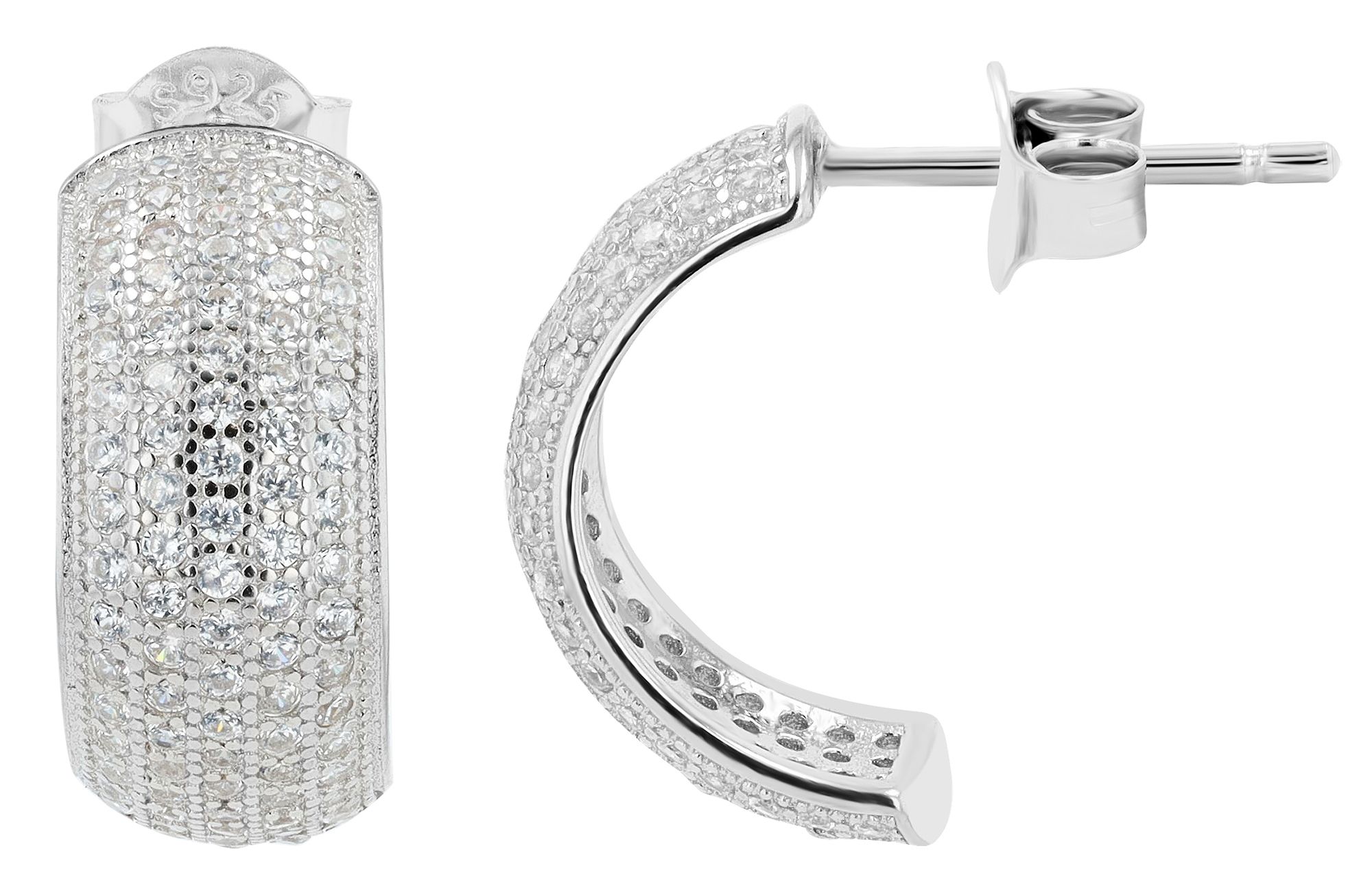 "Qian" - Halve creool met sluiting in 925 Sterling zilver