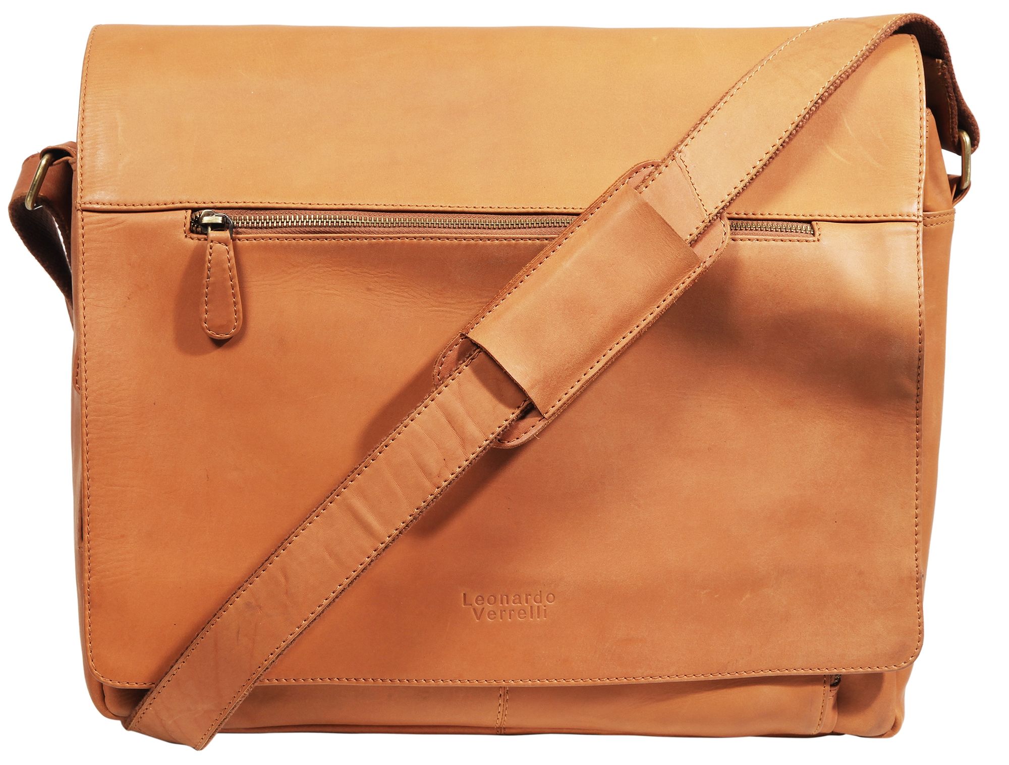 Leonardo Verrelli Echt Leder Tasche Laptoptasche Lehrertasche, Braun