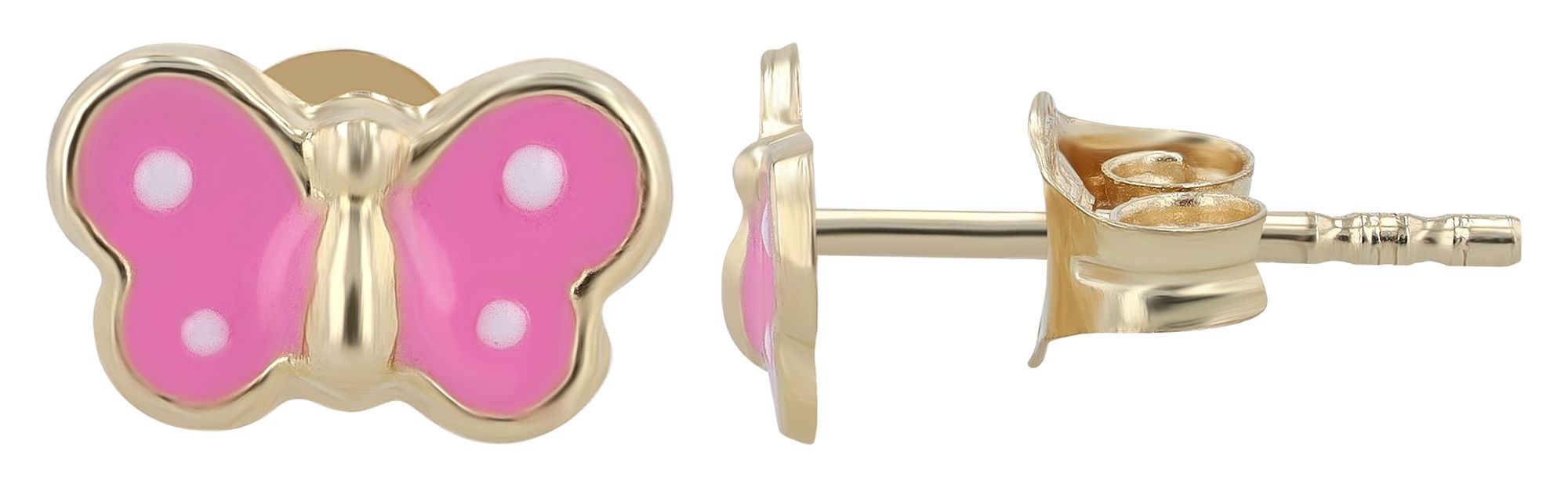 333/- Gold "Abir" Schmetterling, Ohrstecker, Gelbgold, 8 Karat, Kinder