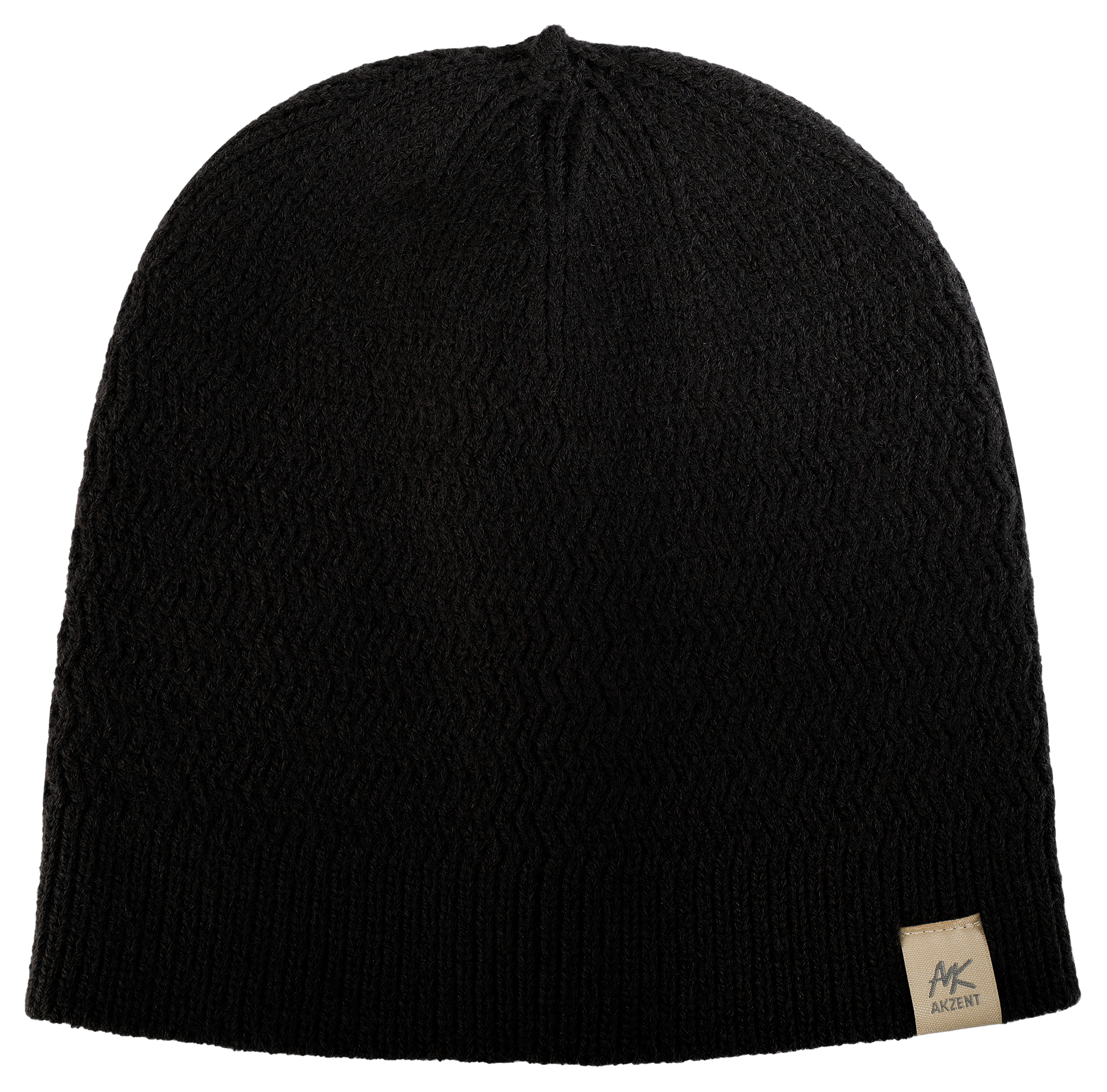 Gebreide accentmuts (zonder omslag) voor heren, VE-4, zwart