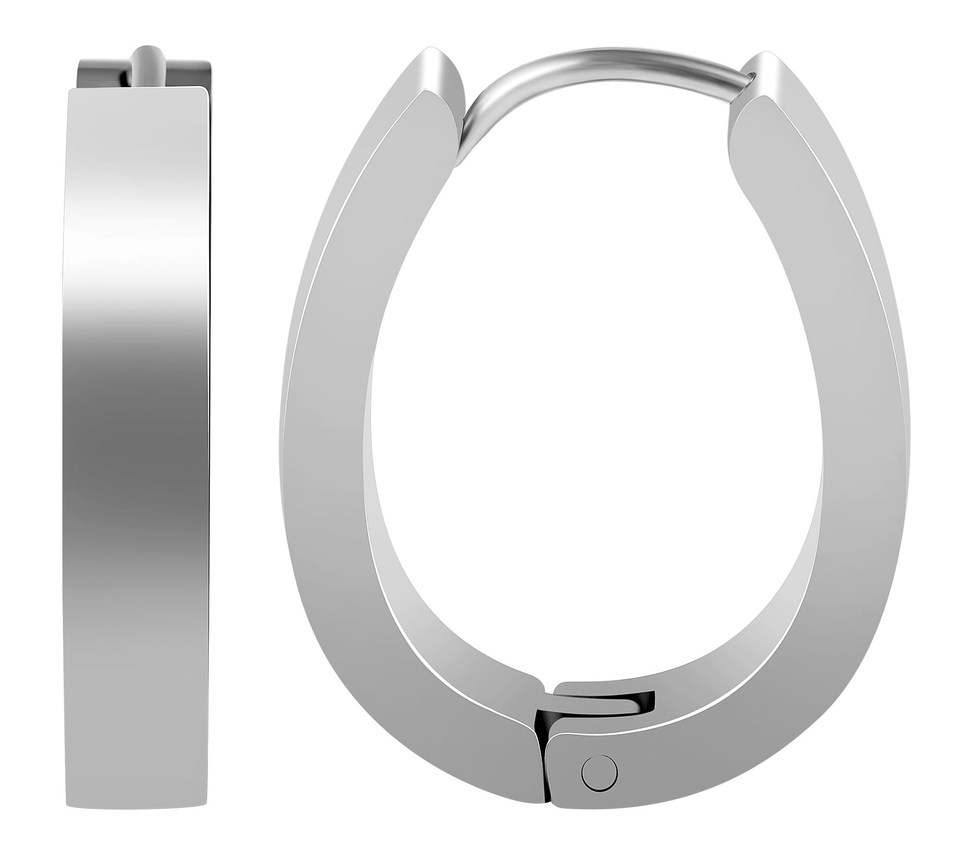 Akzent Klapp-Creolen aus Edelstahl, silberfarben