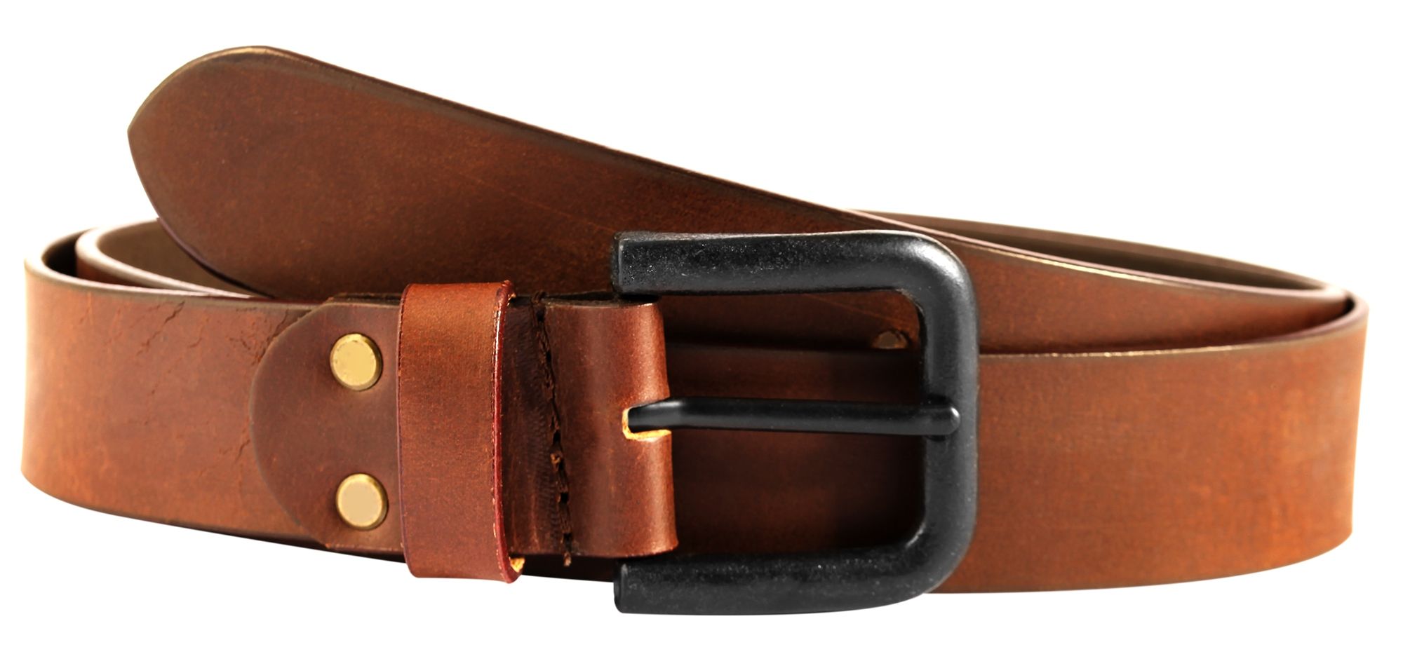 Leonardo Verrelli Echtledergürtel, Büffelleder, dunkelbraun, kürzbar, Länge 130 cm