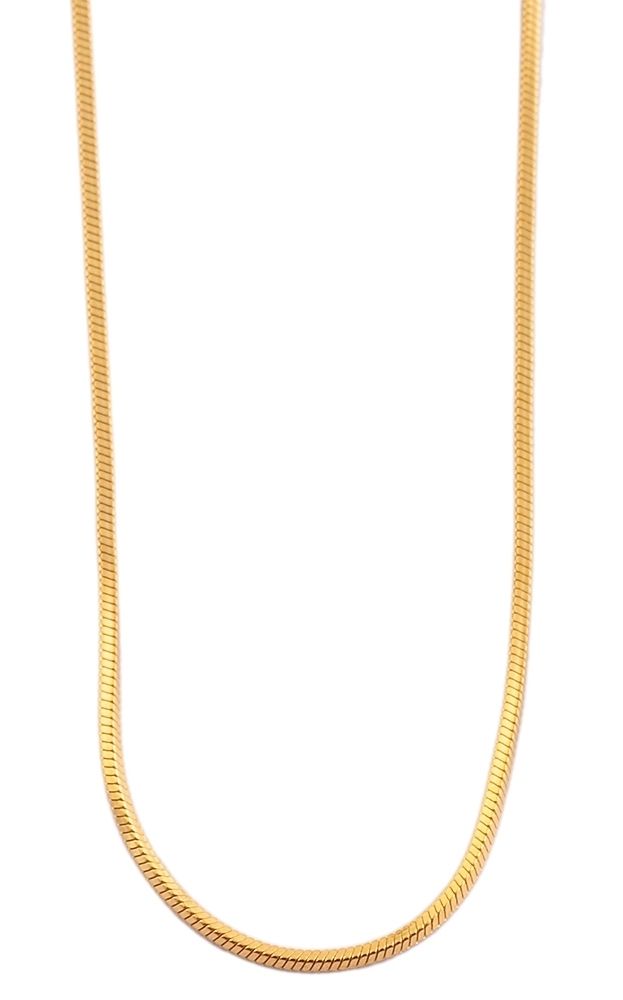 Akzent Schlangenkette, Edelstahl, goldfarben, Länge 50 cm, Stärke 1 mm