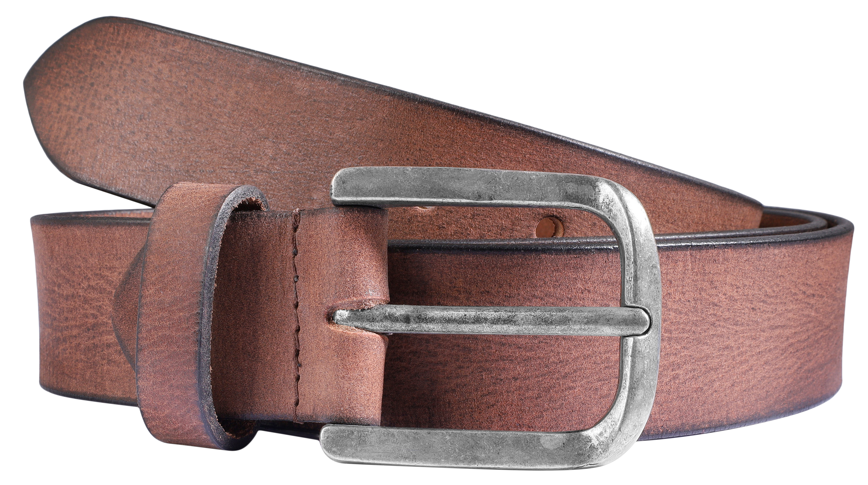 Leonardo Verrelli echt lederen riem, bruin, inkortbaar, 100 cm