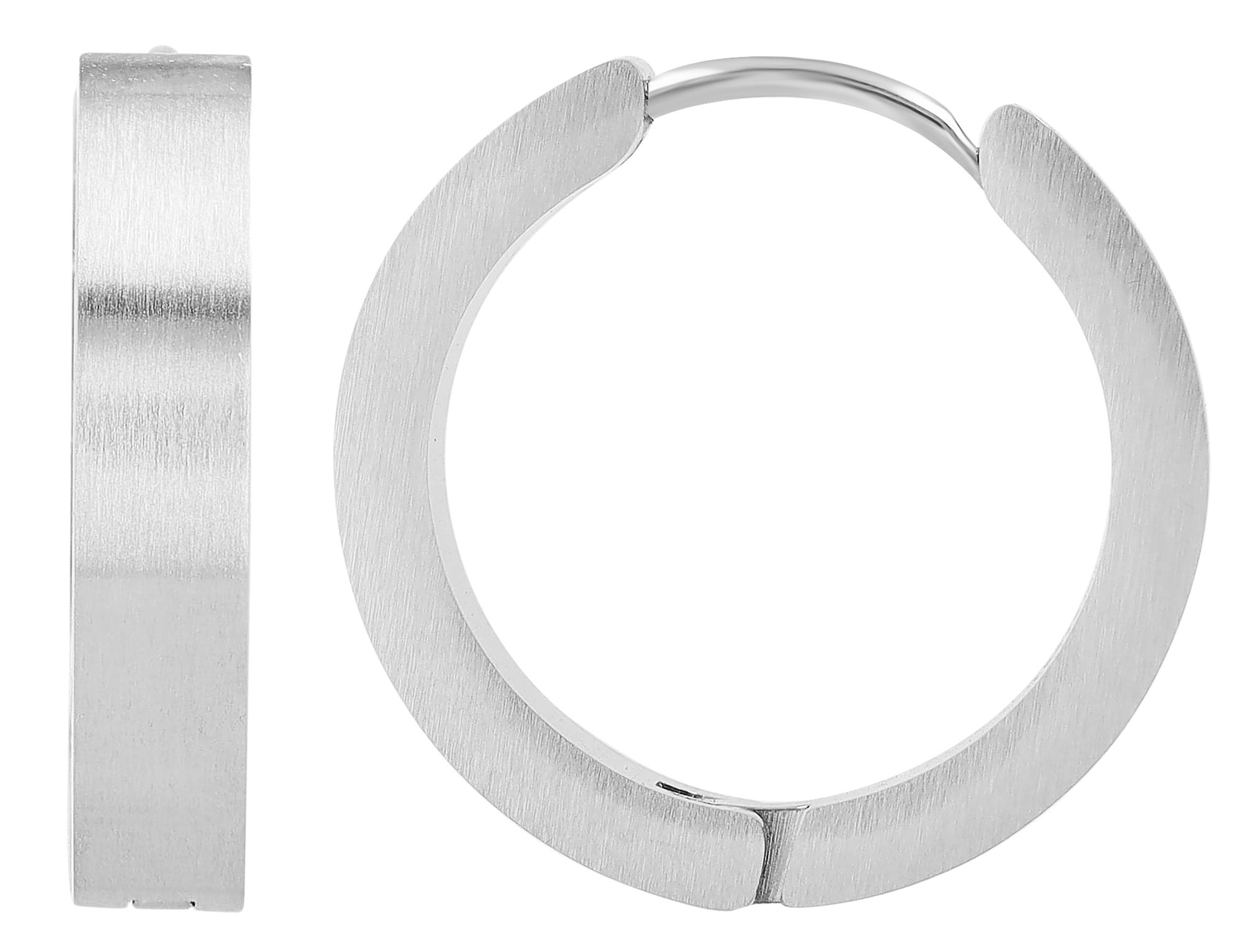 "Arton" Akzent Edelstahl Klapp-Creolen, matt silberfarbig