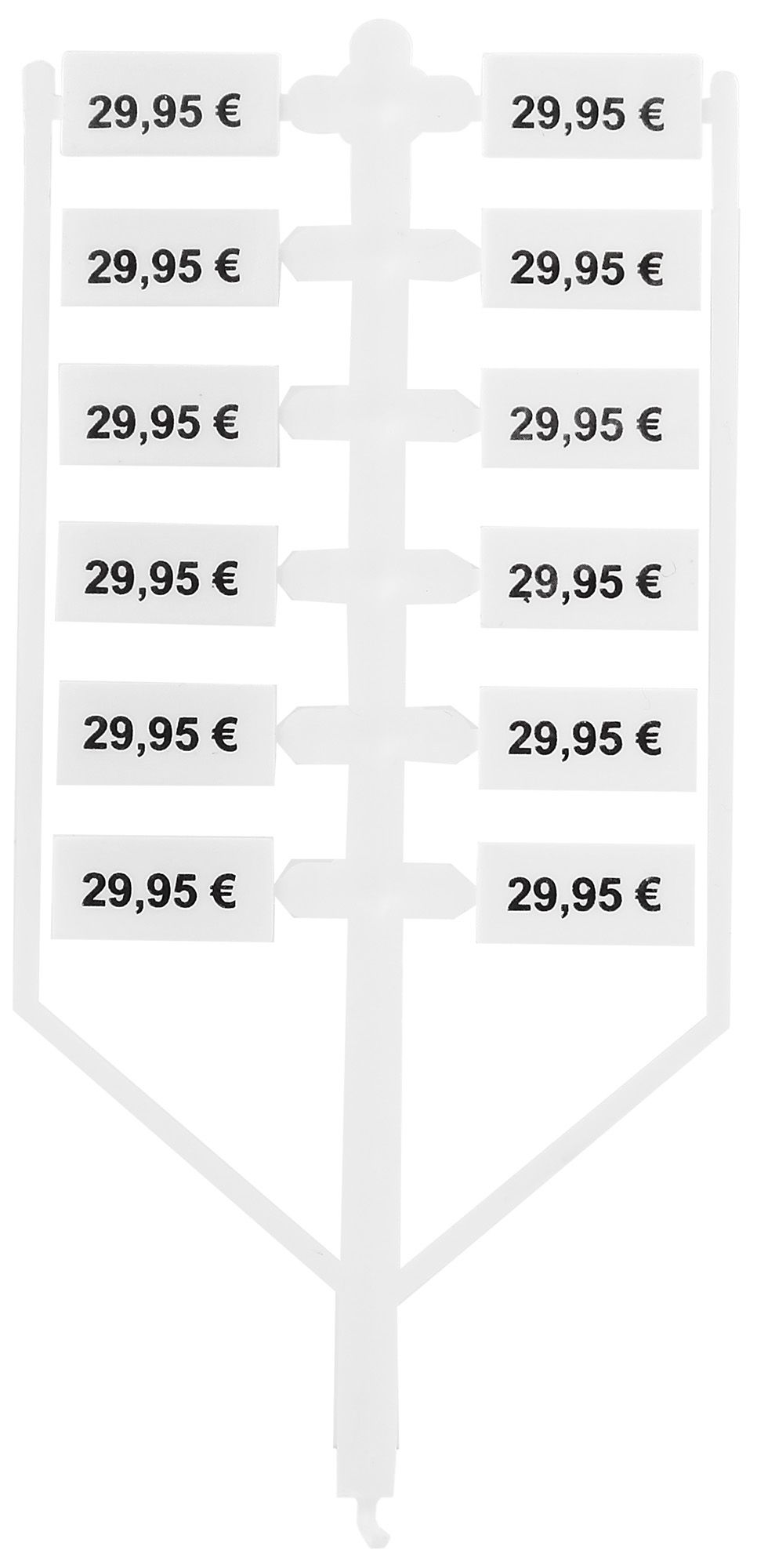 Prijsboom, wit, 12 prijskaartjes, 29,95€