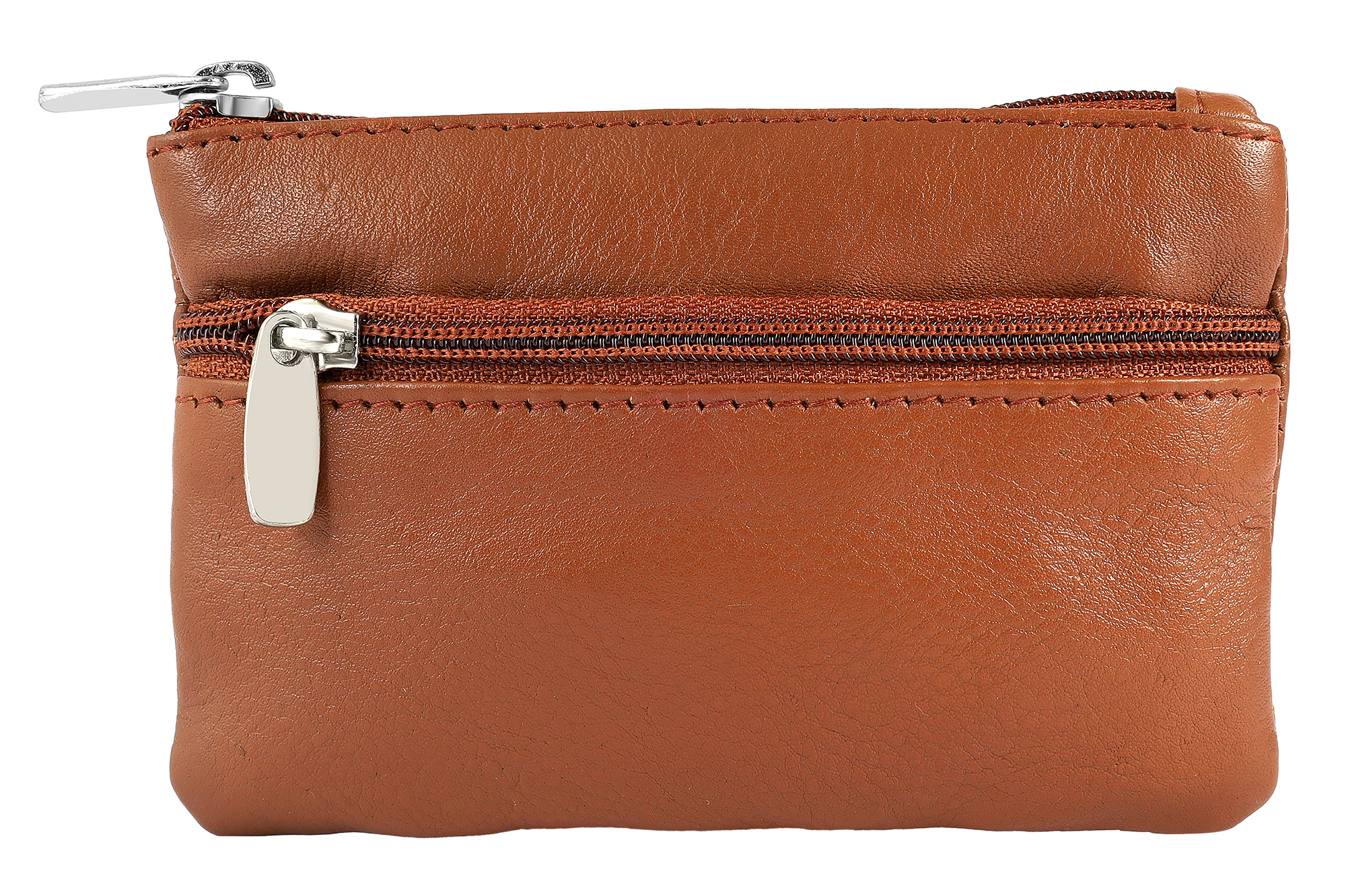 Excellanc Echtleder Schlüsseletui / Schlüsselbeutel, tan (braun)