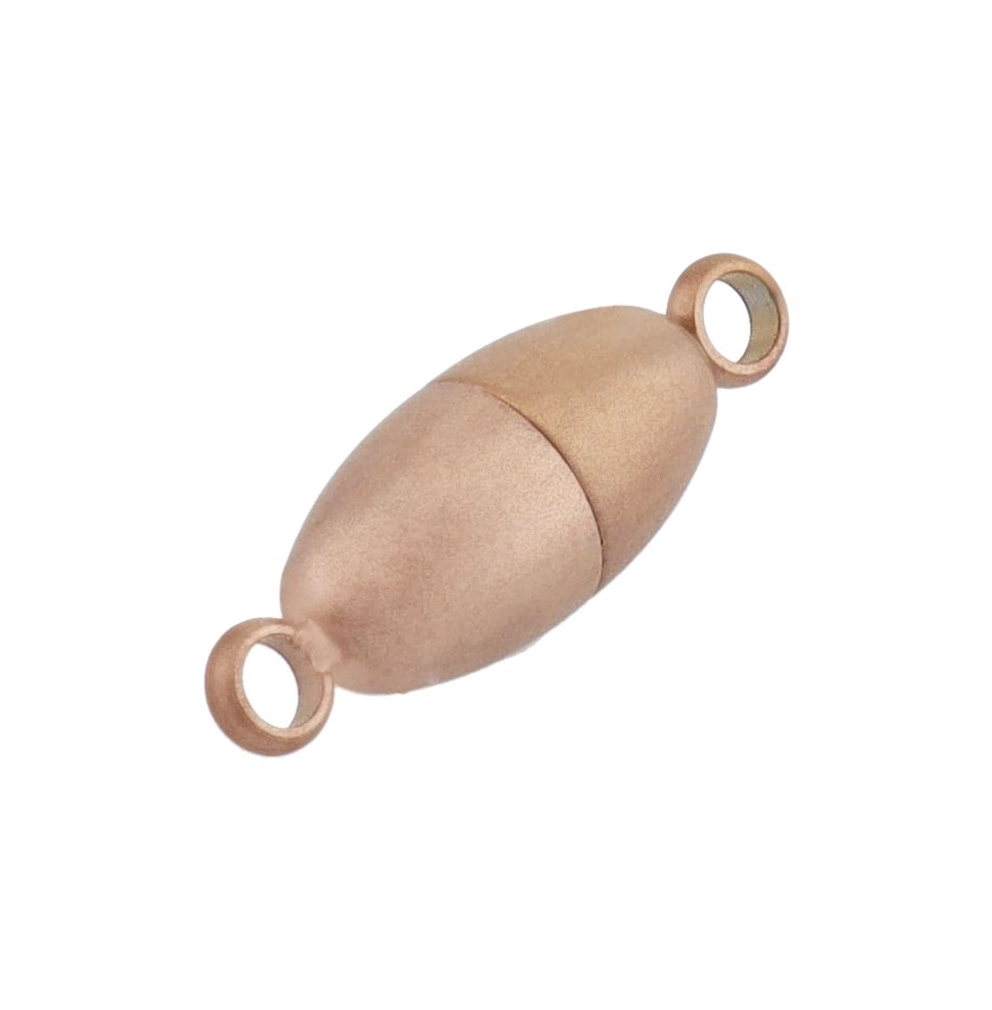 Magnetschließe oval, Edelstahl, ionenplattiert & mattiert, roségoldfarben, Größe 6 mm