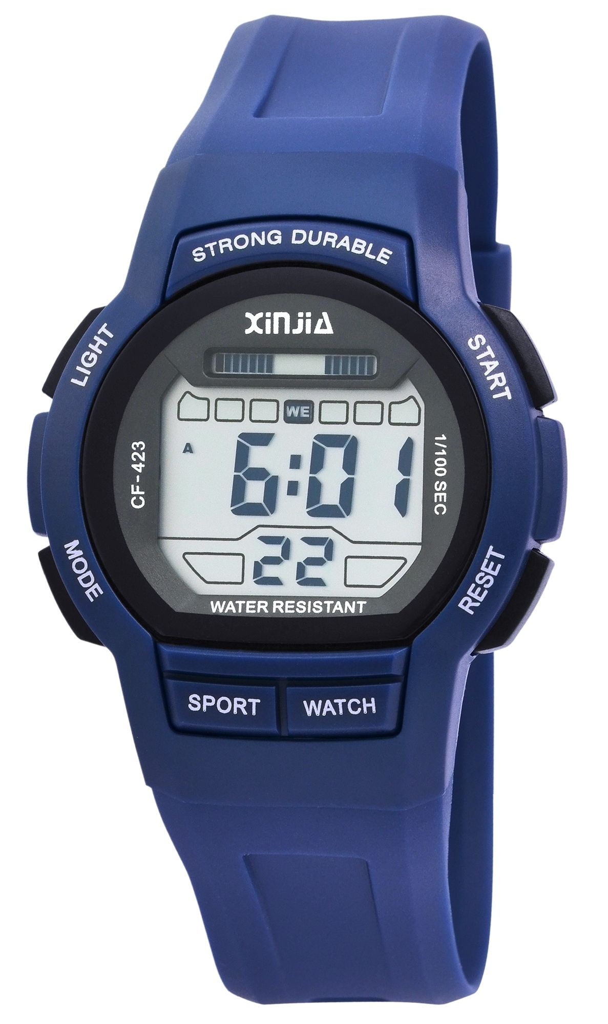 XINJIA Unisex Digitaluhr mit Silikonband, Blau
