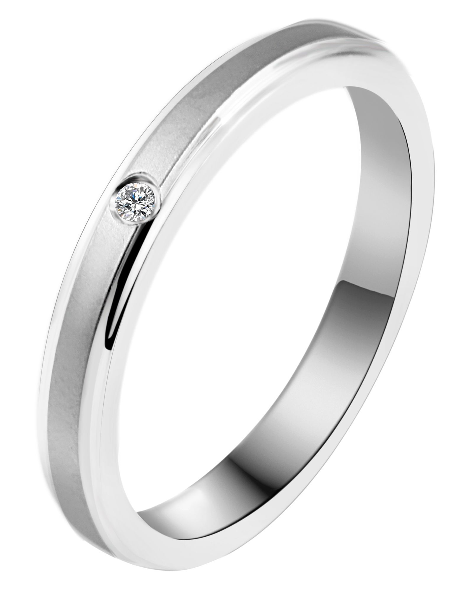 "Elegant Simplicity" roestvrijstalen partnerring voor dames, zilverkleurig, maat 60